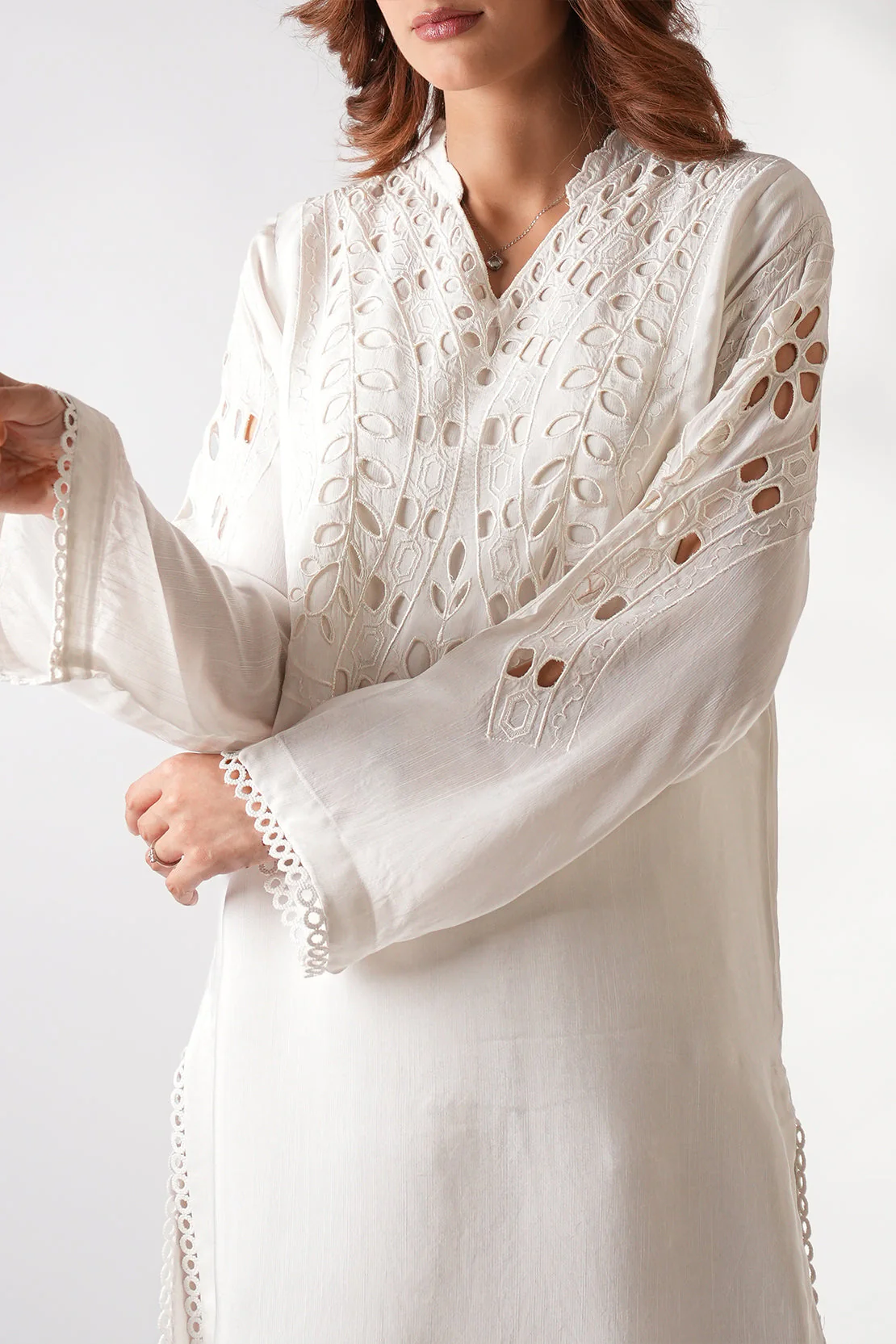 Luxury Pret Embroidered Raw Silk Stitched Shirt Trouser - Image 7