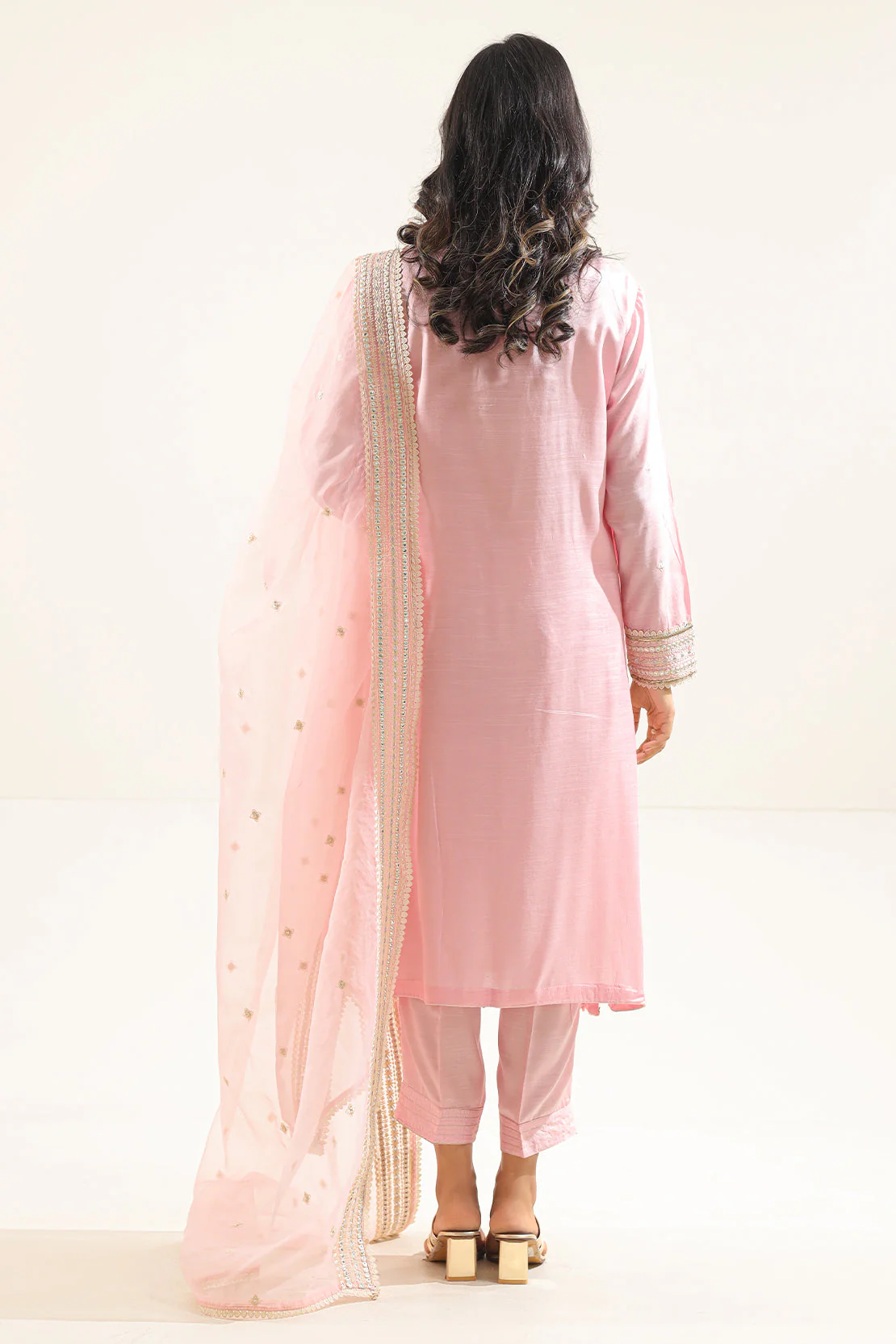 Luxury Pret Embroidered Raw Silk Stitched Shirt - Image 6