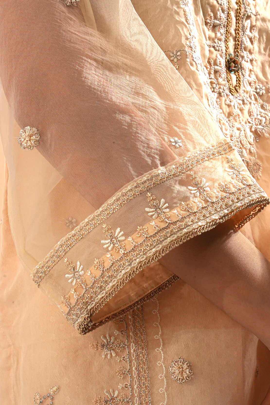 Luxury Pret Embroidered Self Jacquard Stitched 3 Piece - Image 5