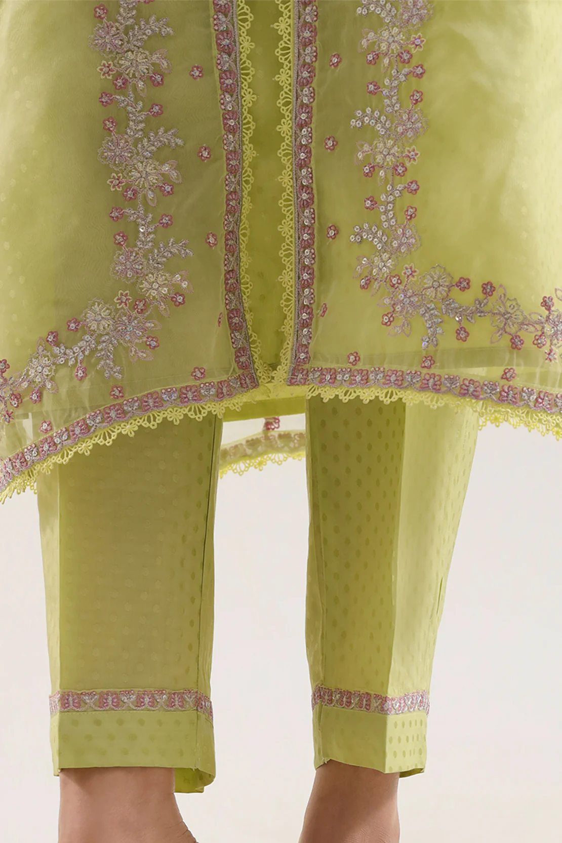 Luxury Pret Embroidered Self Jacquard Stitched 3 Piece - Image 5
