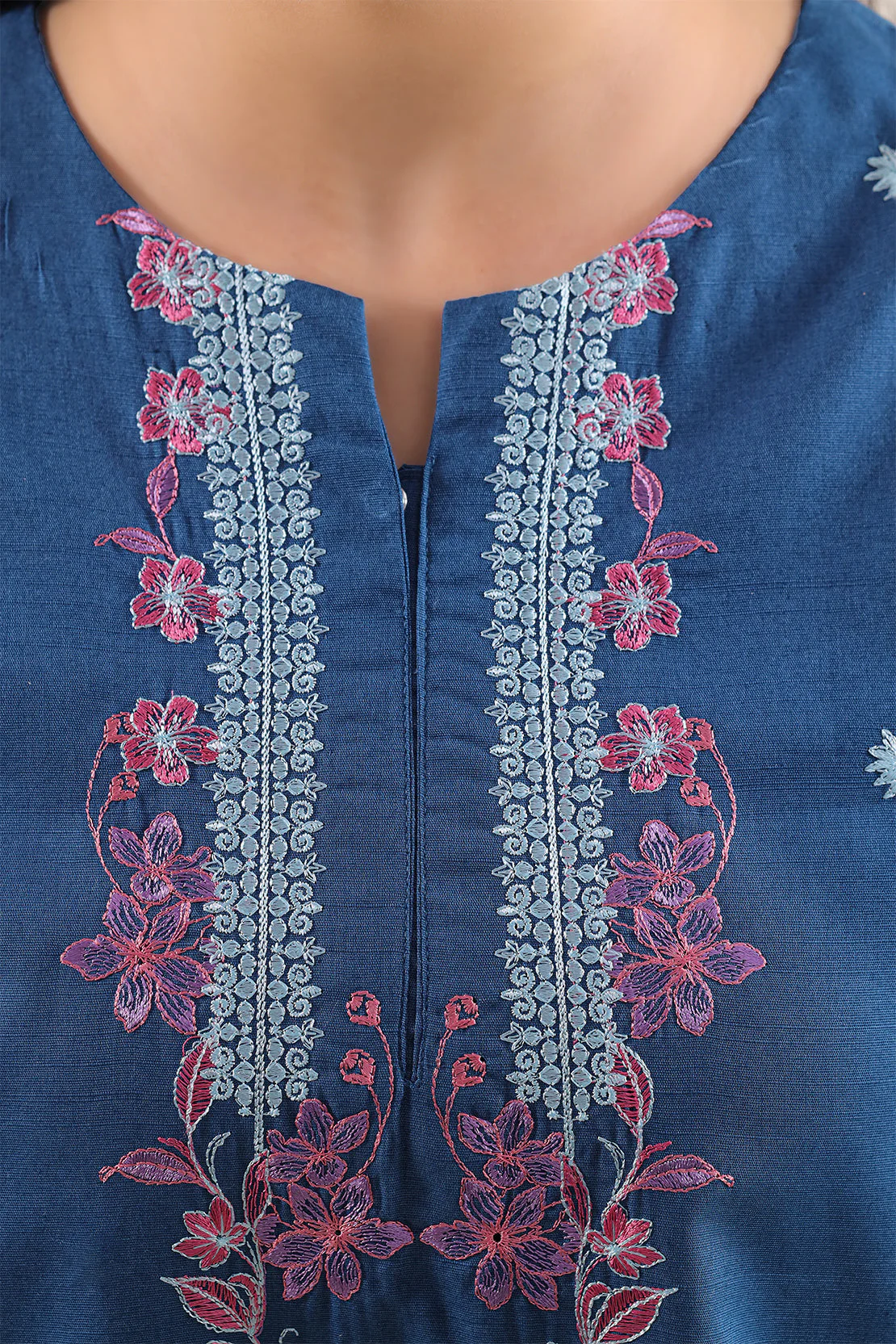 Luxury Pret Embroidered Slub Cotton Stitched 2 Piece Shirt/Trouser - Image 3
