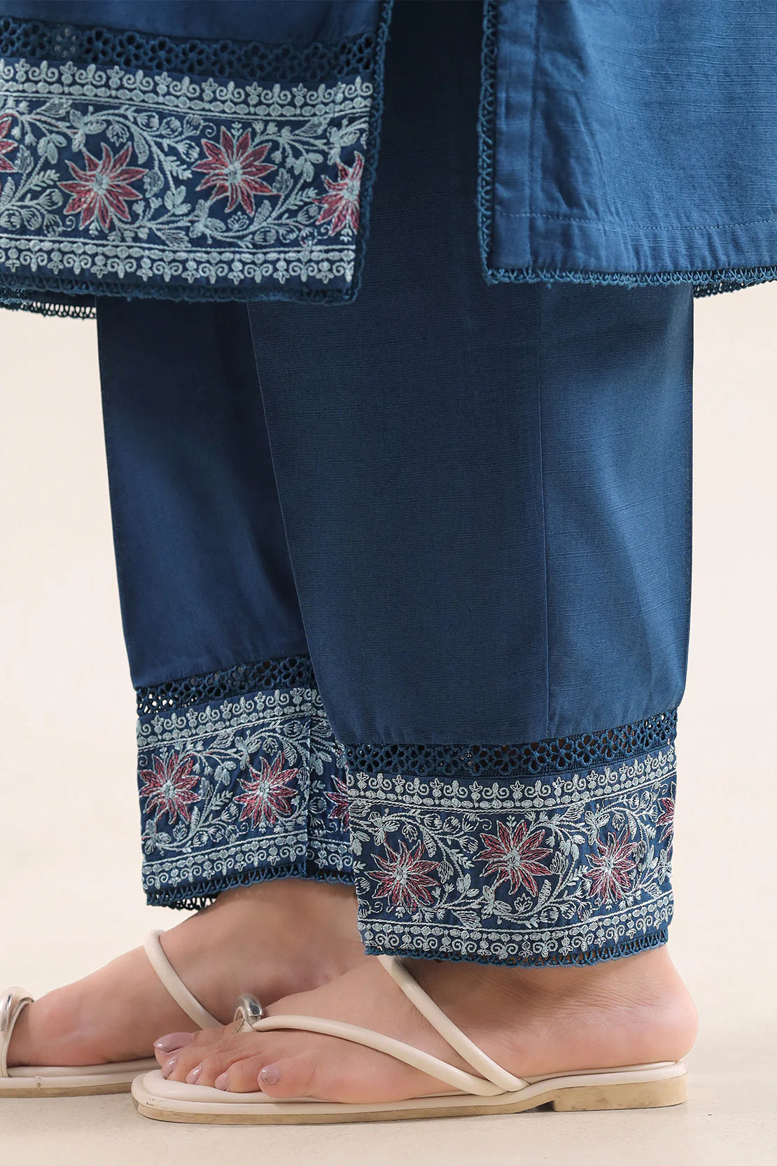 Luxury Pret Embroidered Slub Cotton Stitched 2 Piece Shirt/Trouser - Image 6