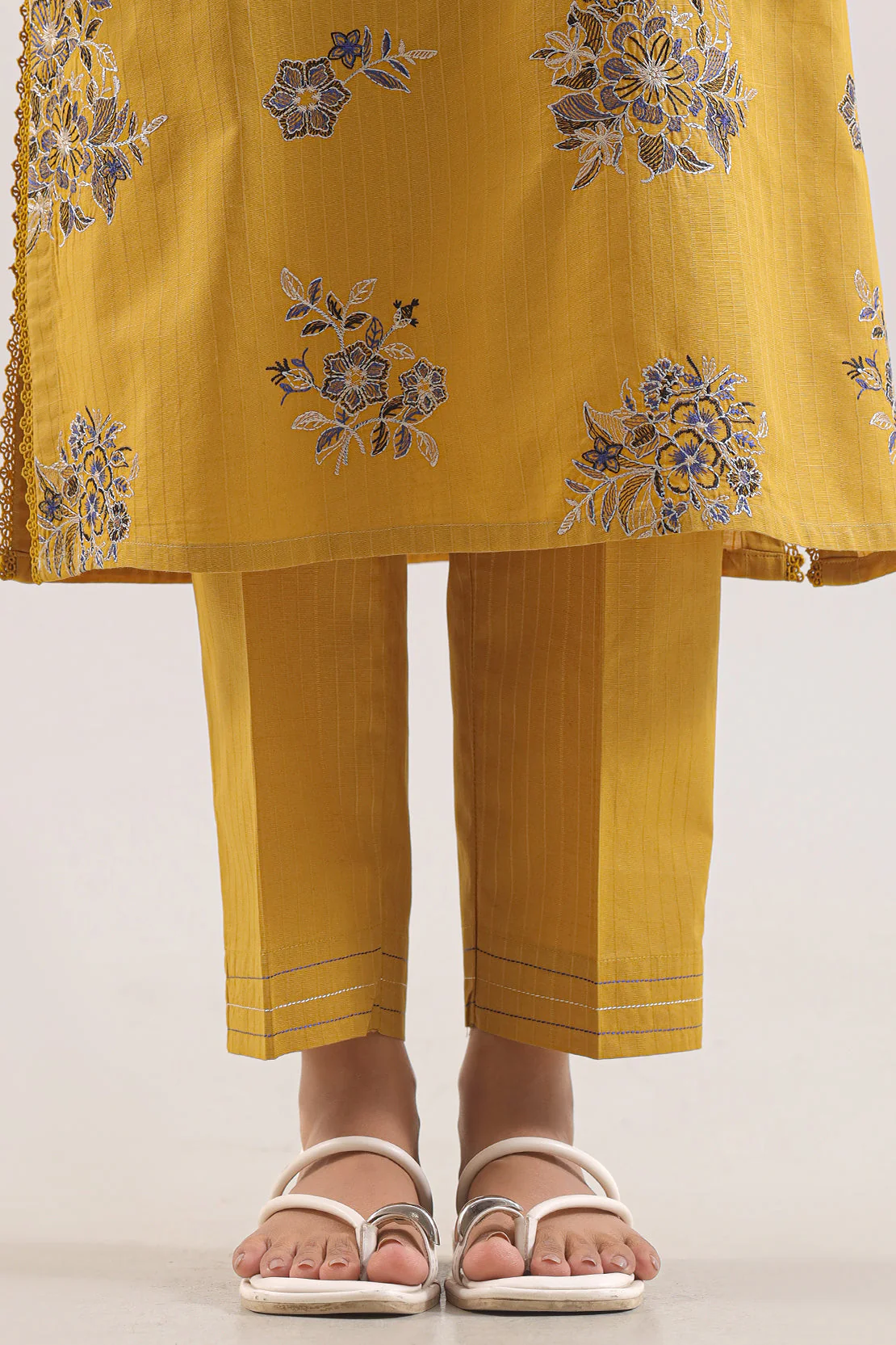 Luxury Pret Embroidered Slub Cotton Stitched 2 Piece Shirt/Trouser - Image 6