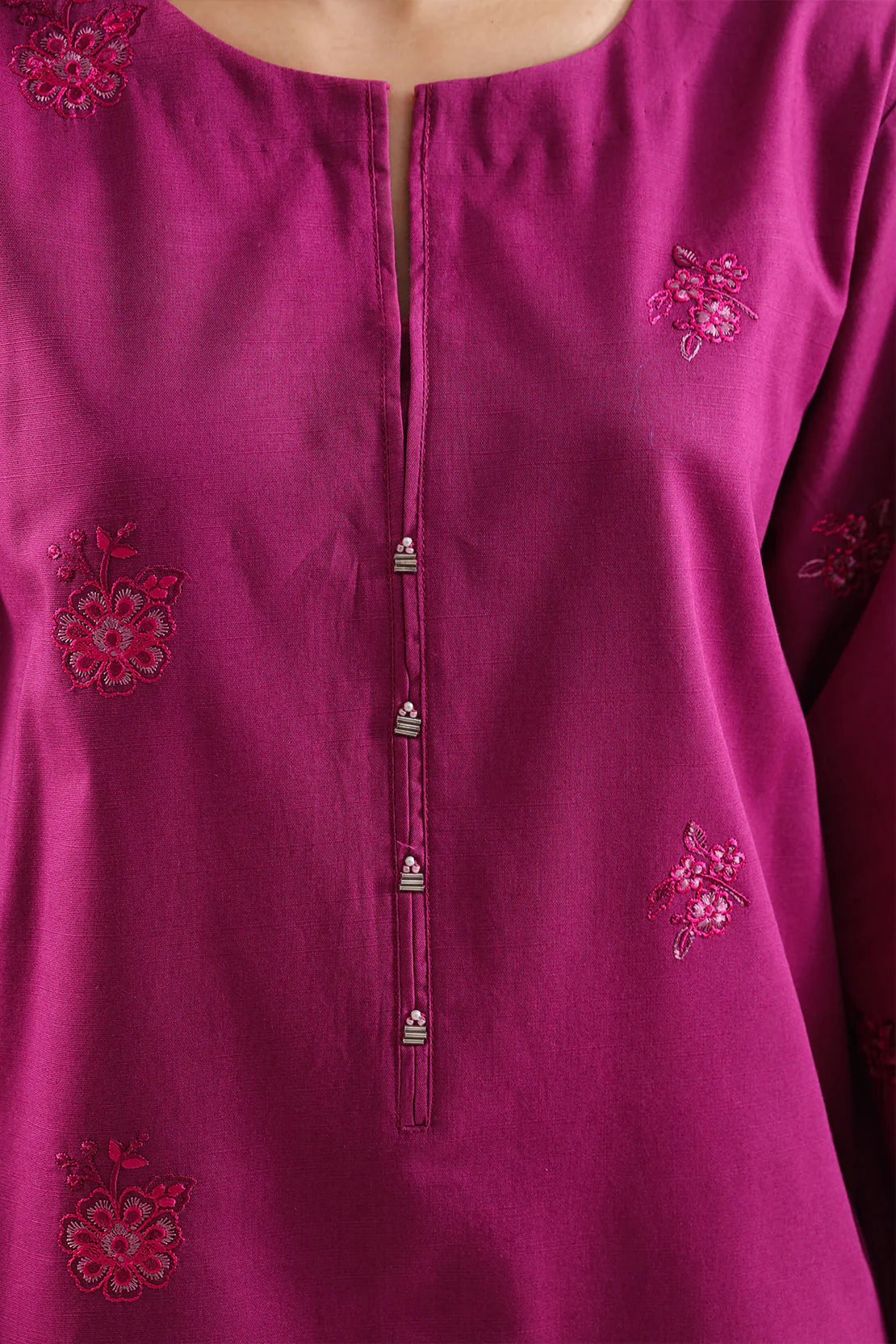 Luxury Pret Embroidered Slub Cotton Stitched 3 Piece - Image 3