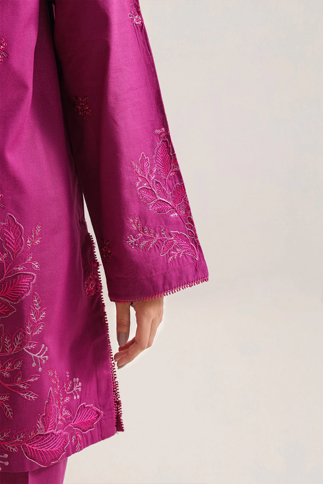 Luxury Pret Embroidered Slub Cotton Stitched 3 Piece - Image 4