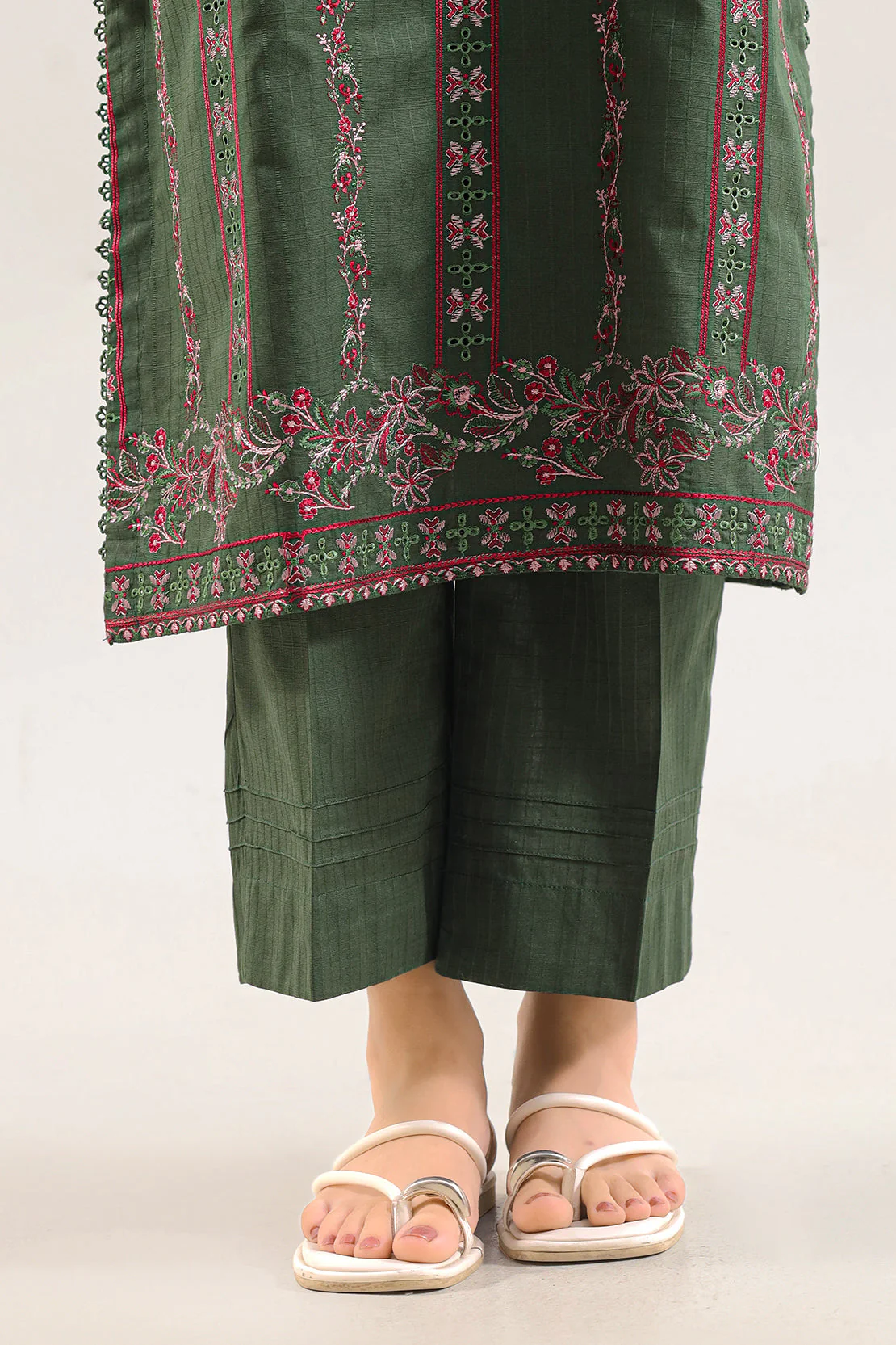 Luxury Pret Embroidered Slub Cotton Stitched 3 Piece - Image 6