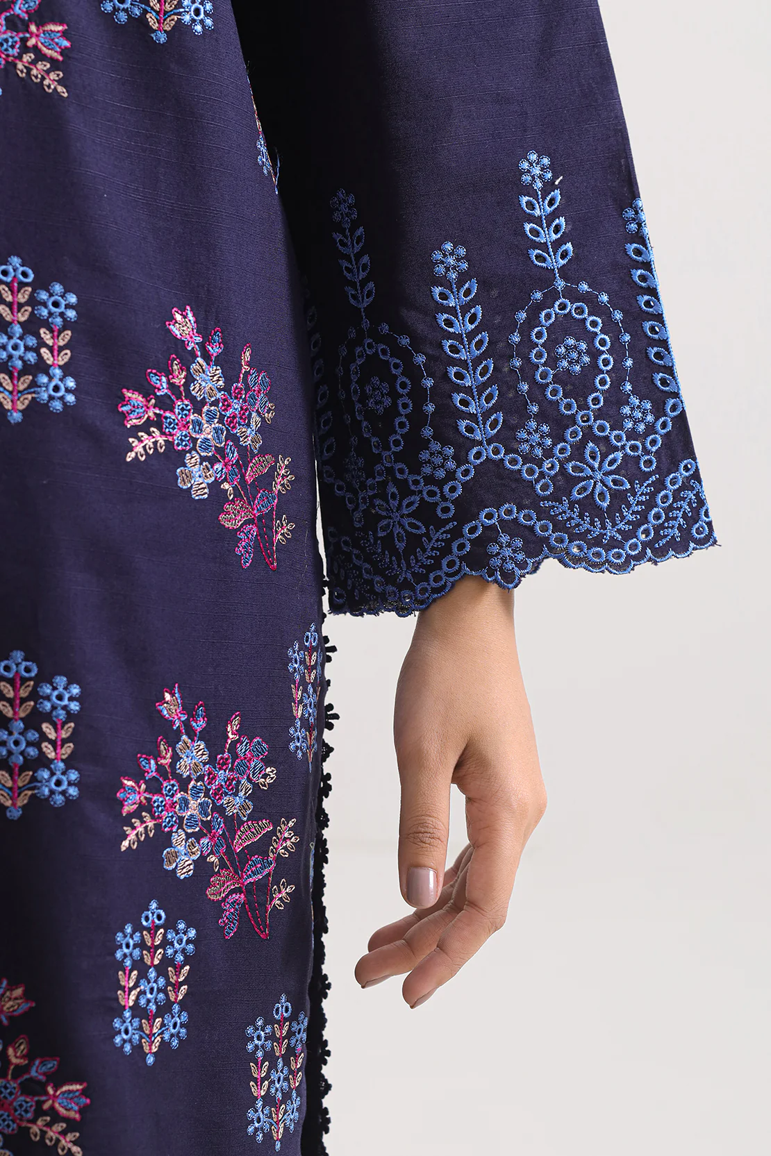 Luxury Pret Embroidered Slub Cotton Stitched 3 Piece - Image 4