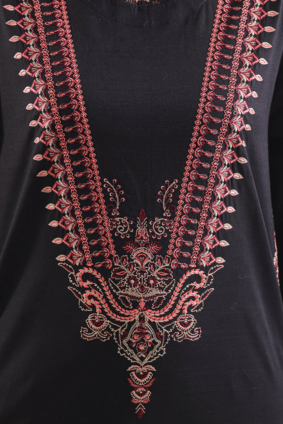 Luxury Pret Embroidered Slub Cotton Stitched 3 Piece - Image 3