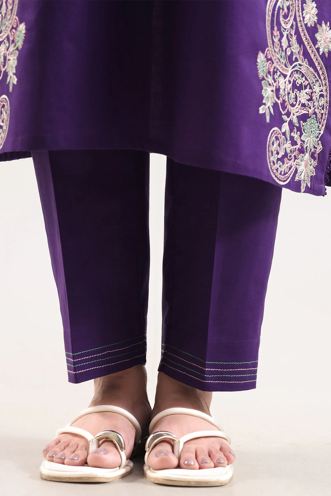 Luxury Pret Embroidered Slub Cotton Stitched 3 Piece - Image 6