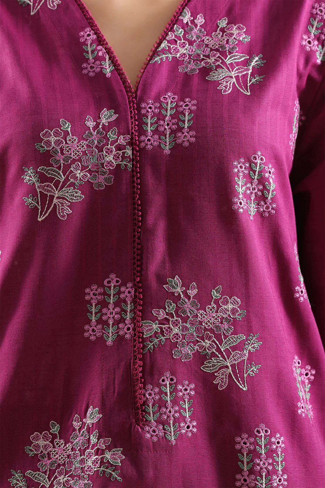 Luxury Pret Embroidered Slub Cotton Stitched 3 Piece - Image 3