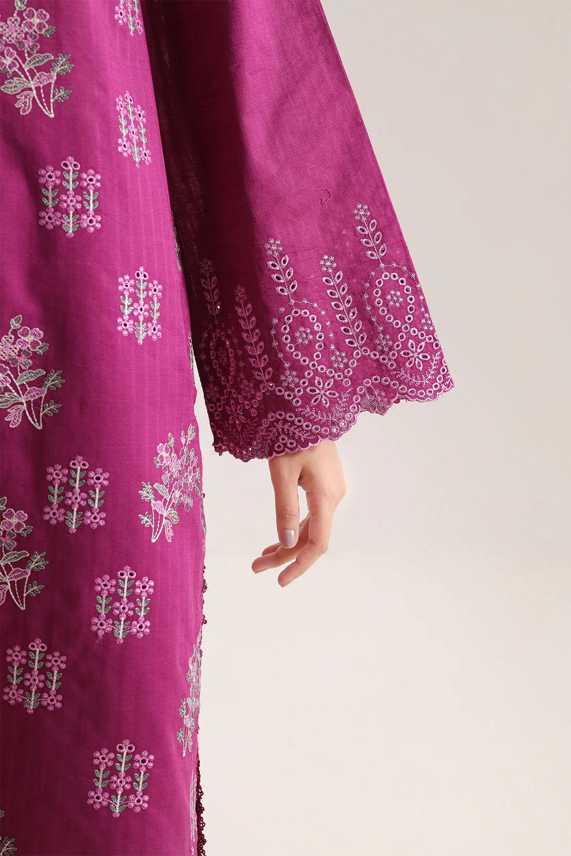 Luxury Pret Embroidered Slub Cotton Stitched 3 Piece - Image 4