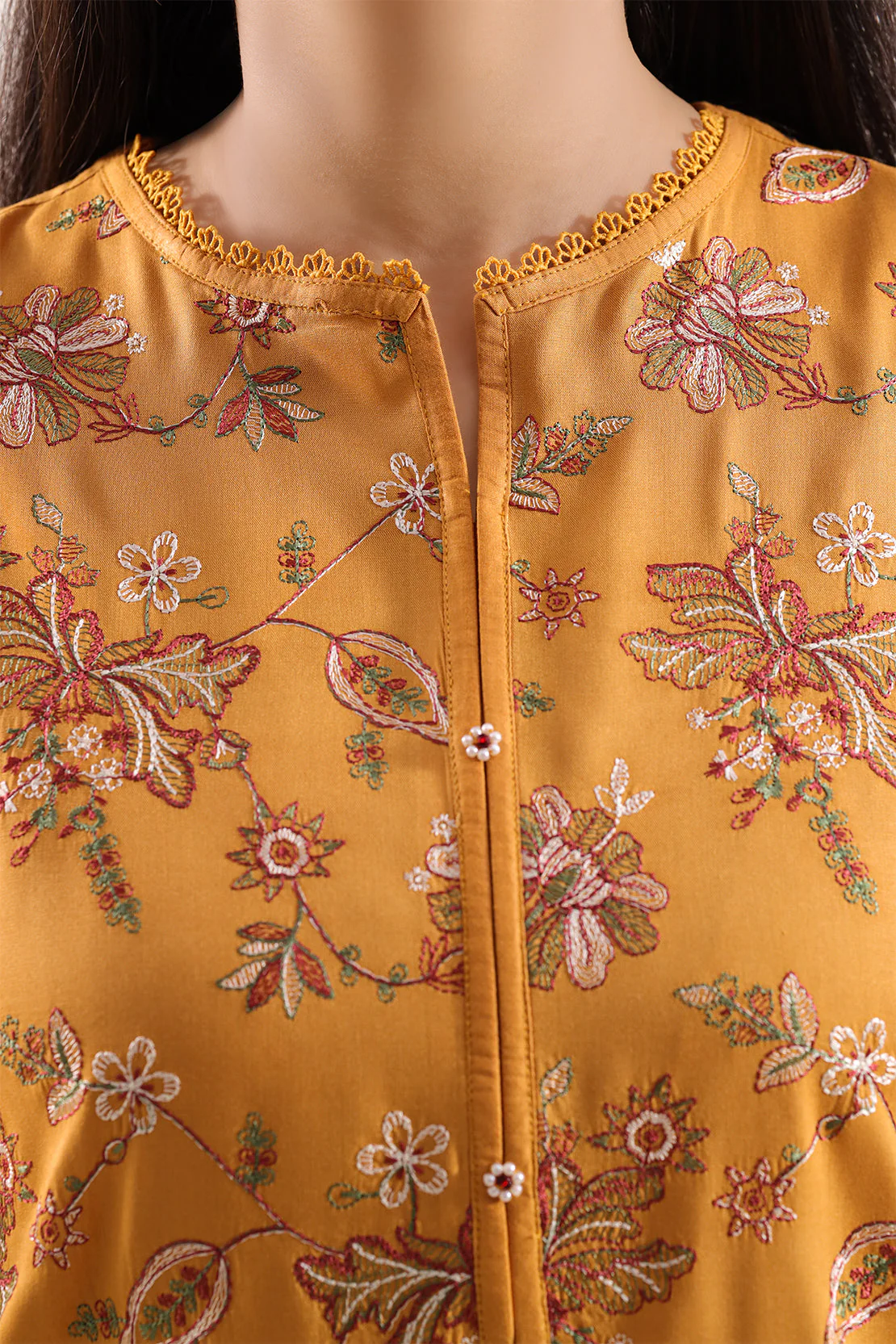 Luxury Pret Embroidered Soft Touch Cotton Stitched 3 Piece - Image 3