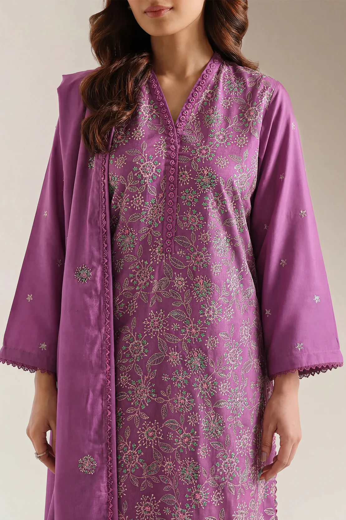 Luxury Pret Embroidered Soft Touch Cotton Stitched 3 Piece - Image 2