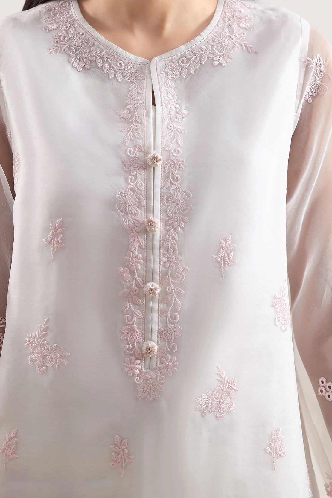 Luxury Pret Embroidered Stitched Organza 2 Piece (Shirt/Trouser) - Image 3