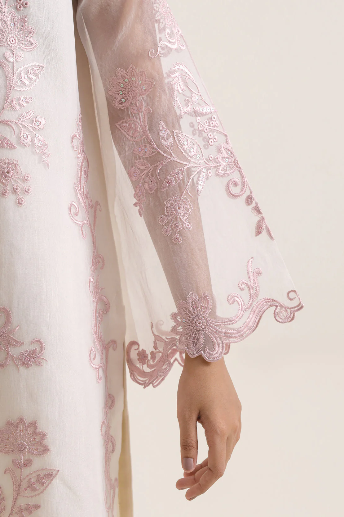 Luxury Pret Embroidered Stitched Organza 2 Piece (Shirt/Trouser) - Image 5
