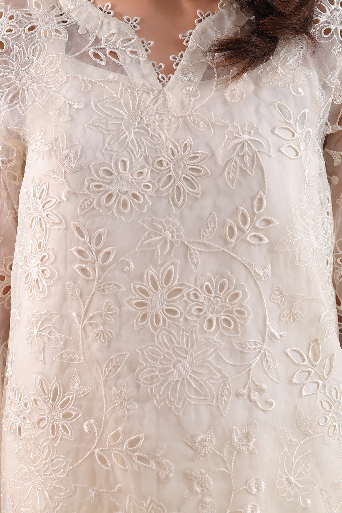 Luxury Pret Embroidered Stitched Organza 2 Piece (Shirt/Trouser) - Image 5