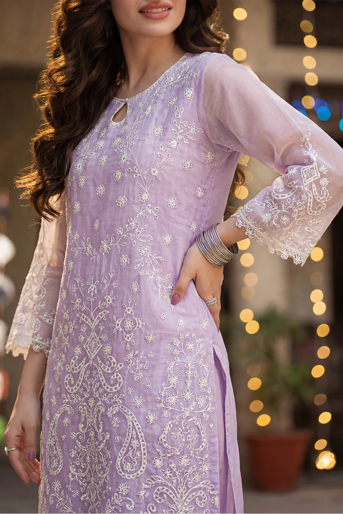 Luxury Pret Embroidered Stitched Organza 2 Piece (Shirt/Trouser) - Image 3