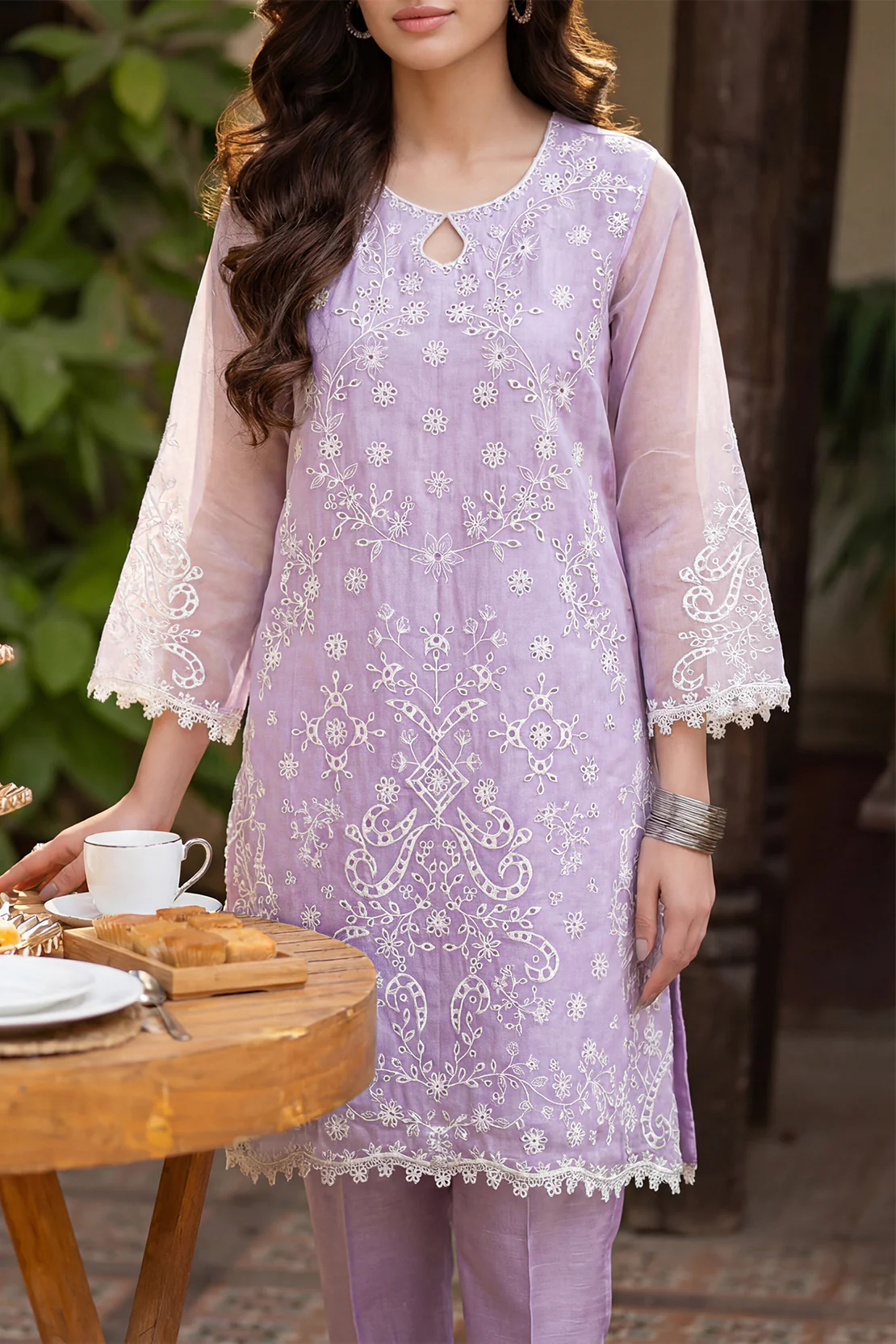 Luxury Pret Embroidered Stitched Organza 2 Piece (Shirt/Trouser) - Image 5