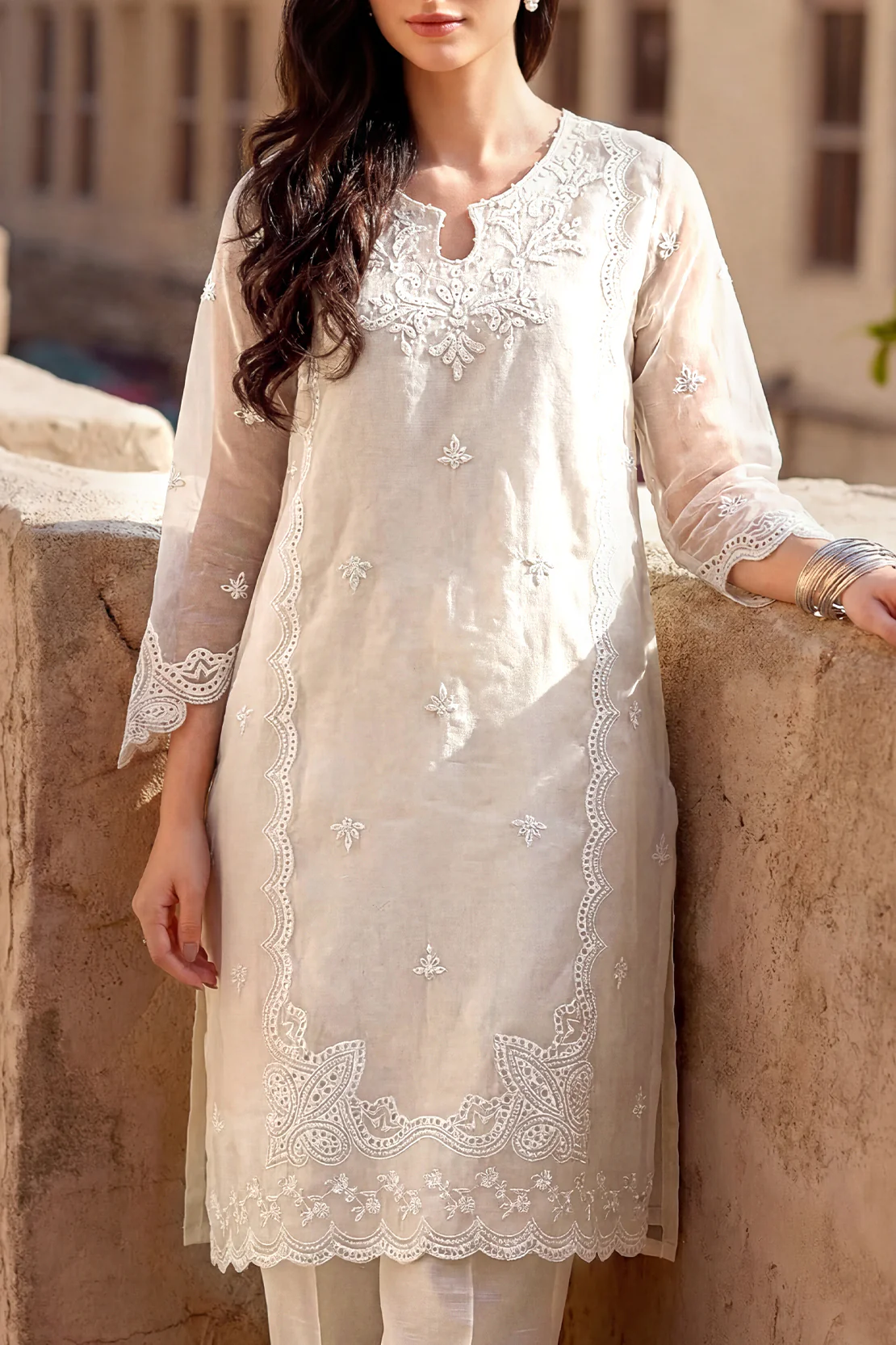 Luxury Pret Embroidered Stitched Organza 2 Piece (Shirt/Trouser) - Image 4