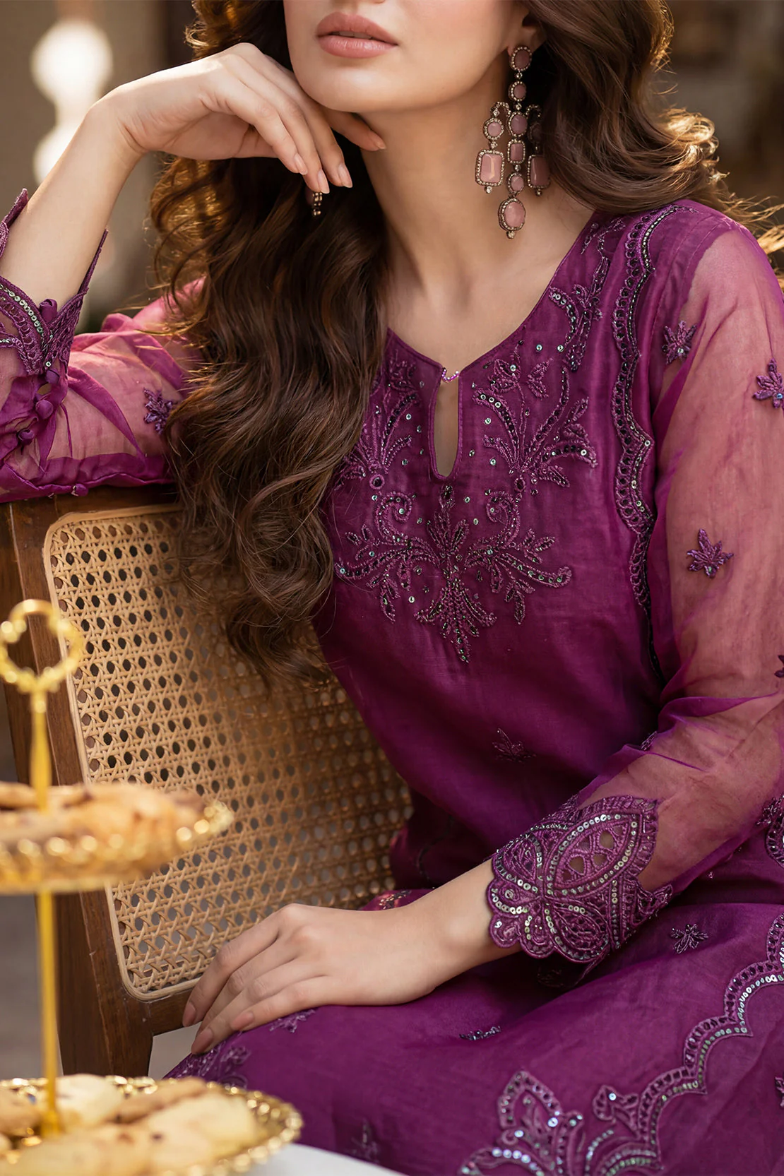 Luxury Pret Embroidered Stitched Organza 2 Piece (Shirt/Trouser) - Image 4