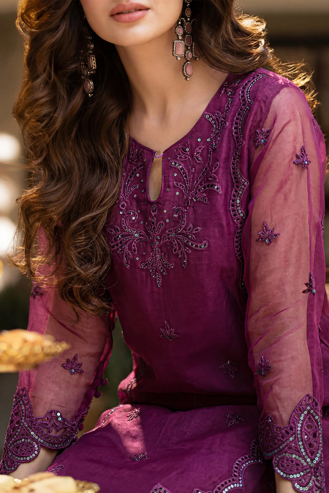 Luxury Pret Embroidered Stitched Organza 2 Piece (Shirt/Trouser) - Image 5