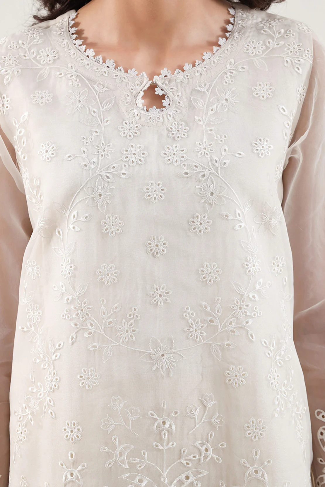 Luxury Pret Embroidered Stitched Organza 2 Piece (Shirt/Trouser) - Image 5