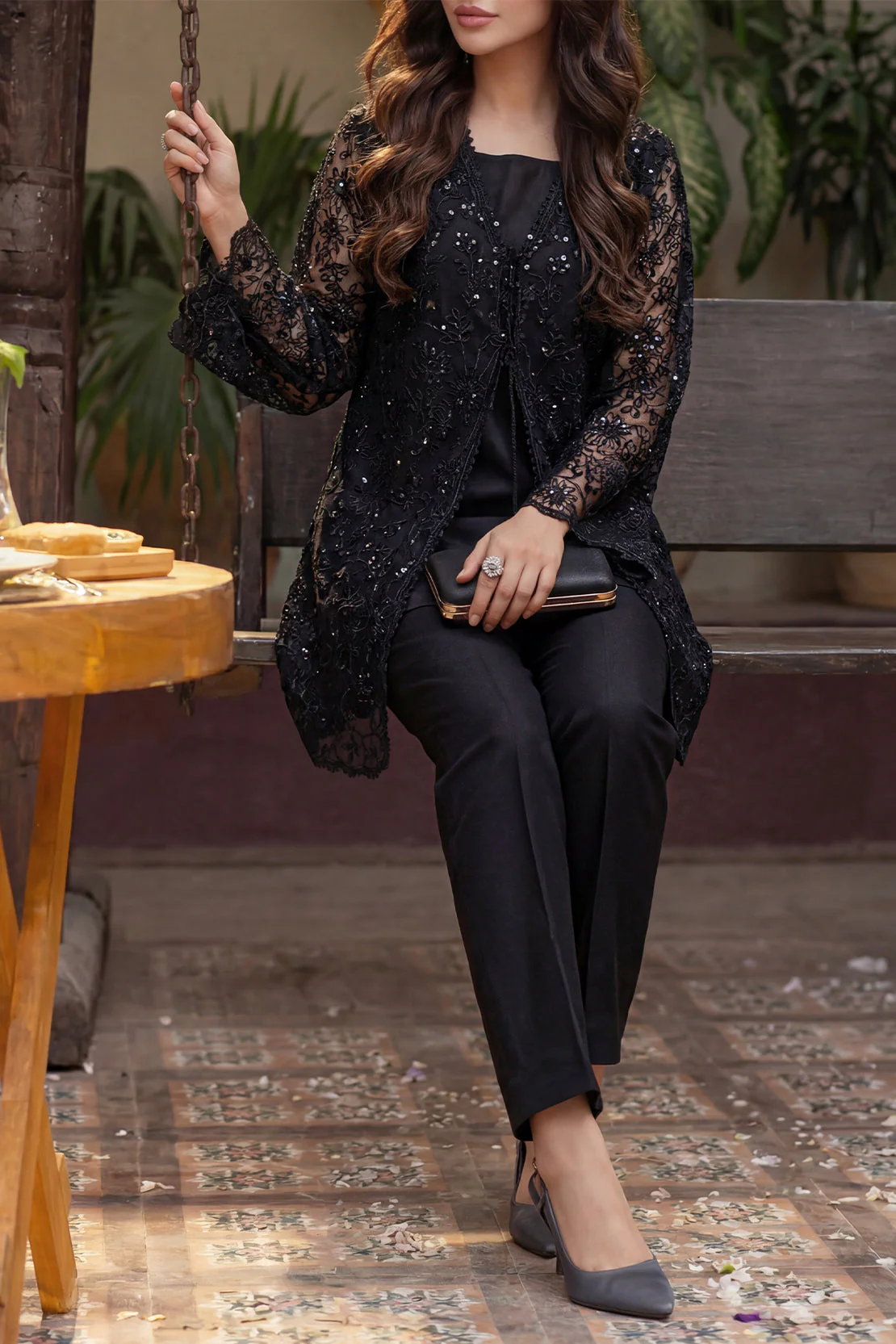 Luxury Pret Embroidered Stitched Organza 2 Piece (Shirt/Trouser) - Image 2