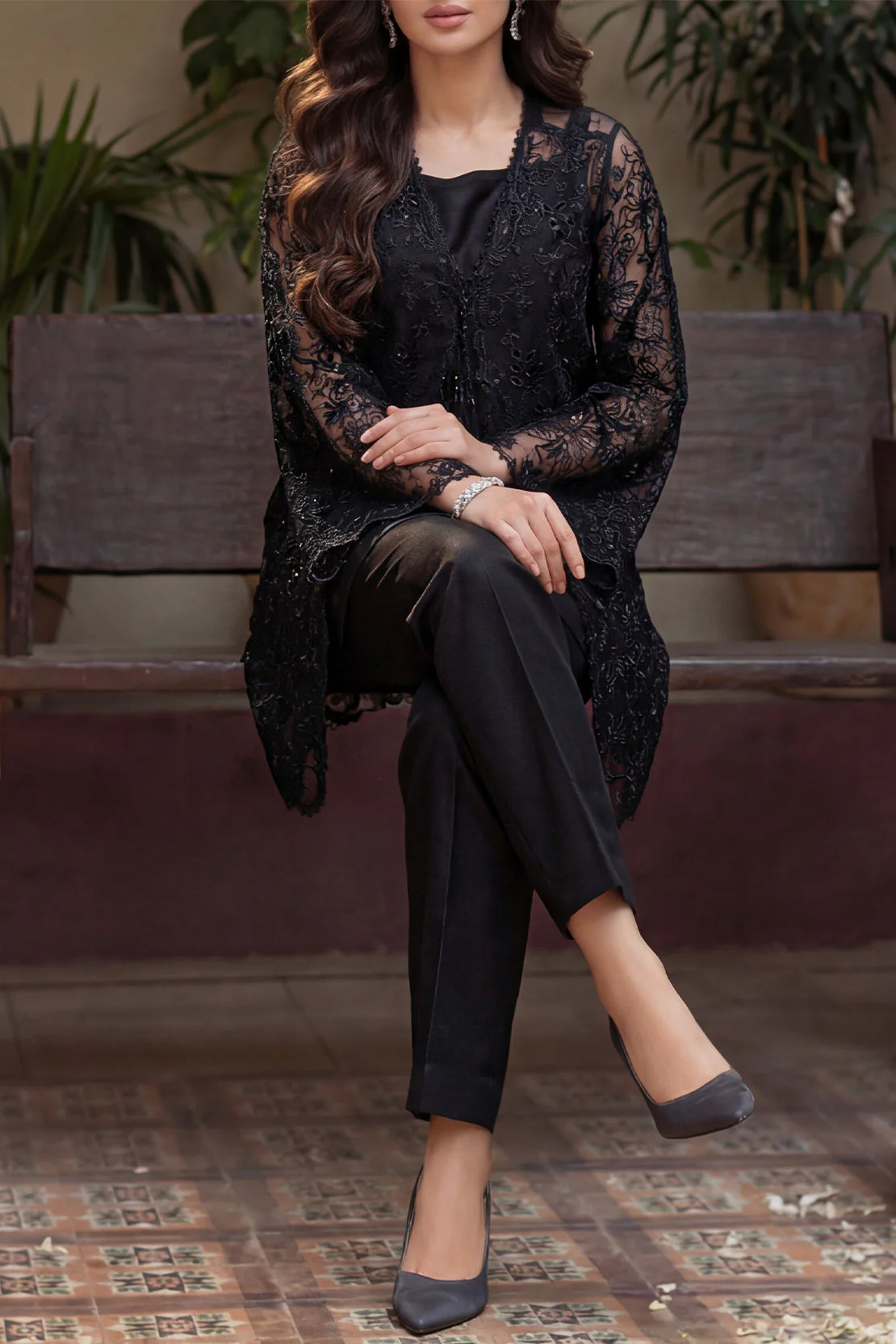 Luxury Pret Embroidered Stitched Organza 2 Piece (Shirt/Trouser) - Image 3