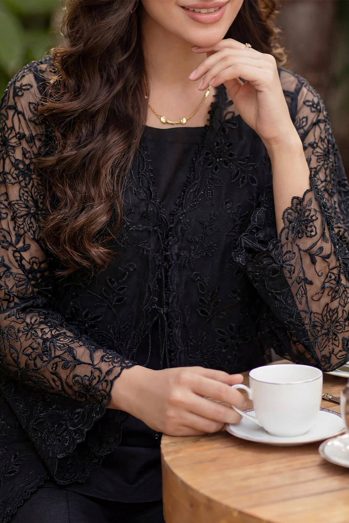 Luxury Pret Embroidered Stitched Organza 2 Piece (Shirt/Trouser) - Image 4
