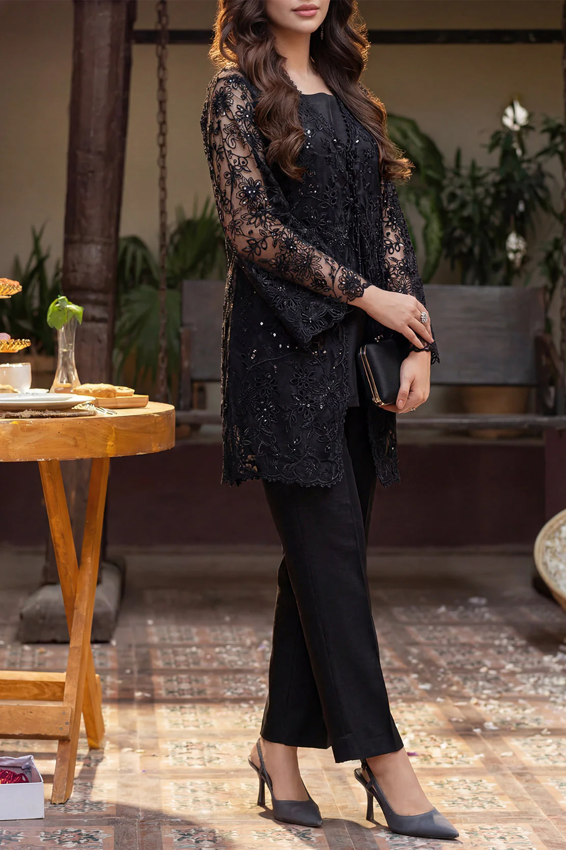 Luxury Pret Embroidered Stitched Organza 2 Piece (Shirt/Trouser) - Image 5