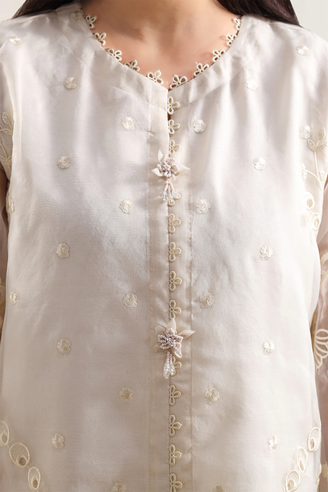 Luxury Pret Embroidered Stitched Organza 2 Piece (Shirt/Trouser) - Image 4