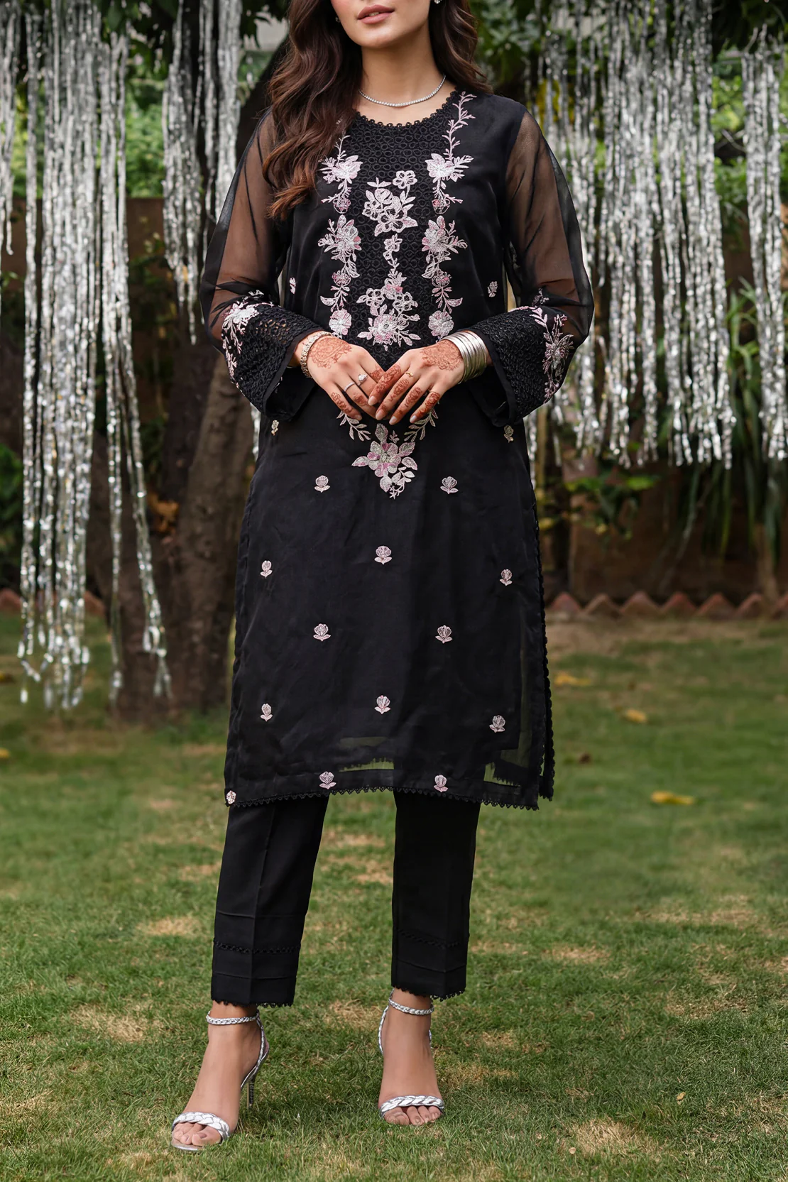 Luxury Pret Embroidered Stitched Organza 3 Piece