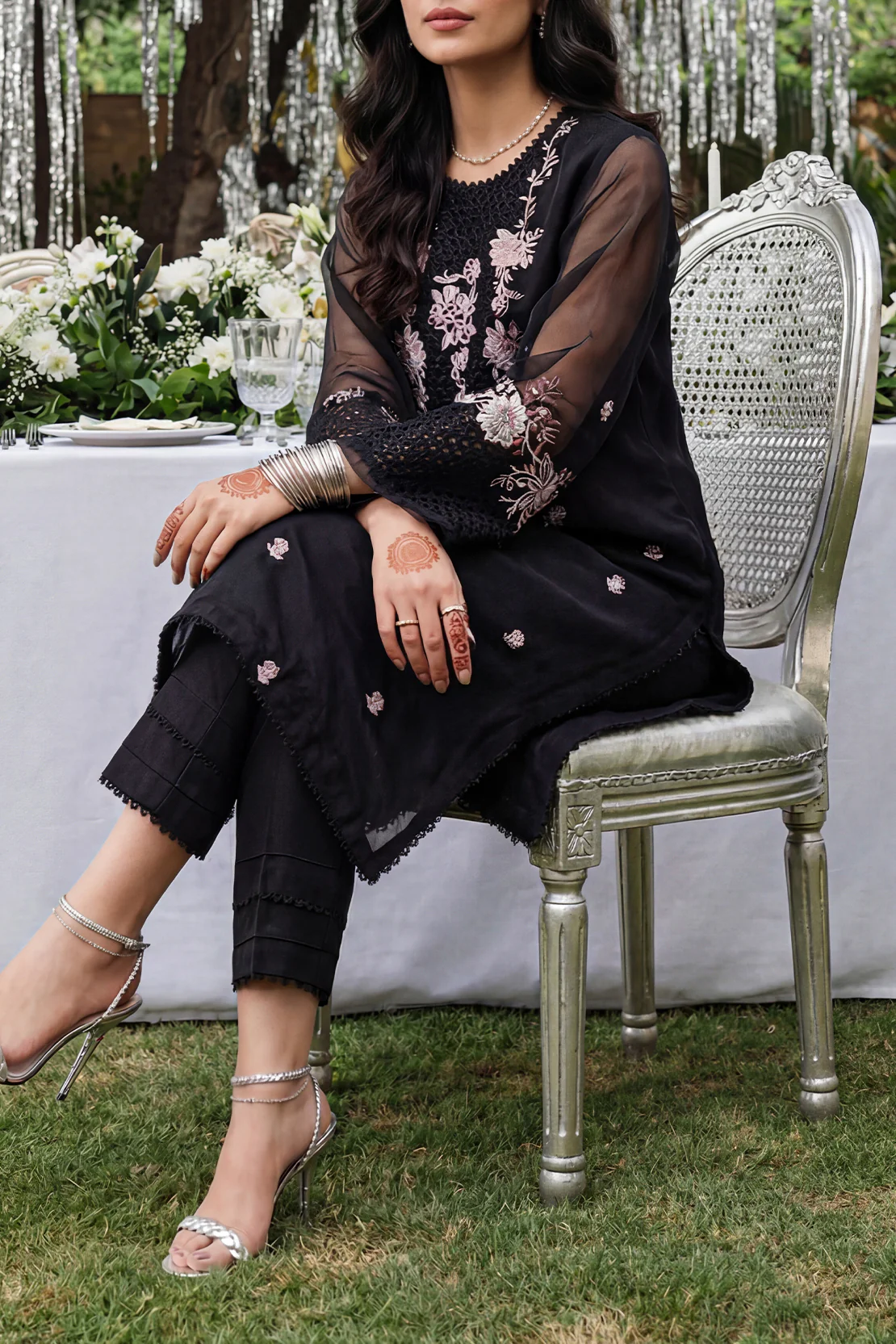 Luxury Pret Embroidered Stitched Organza 3 Piece - Image 2