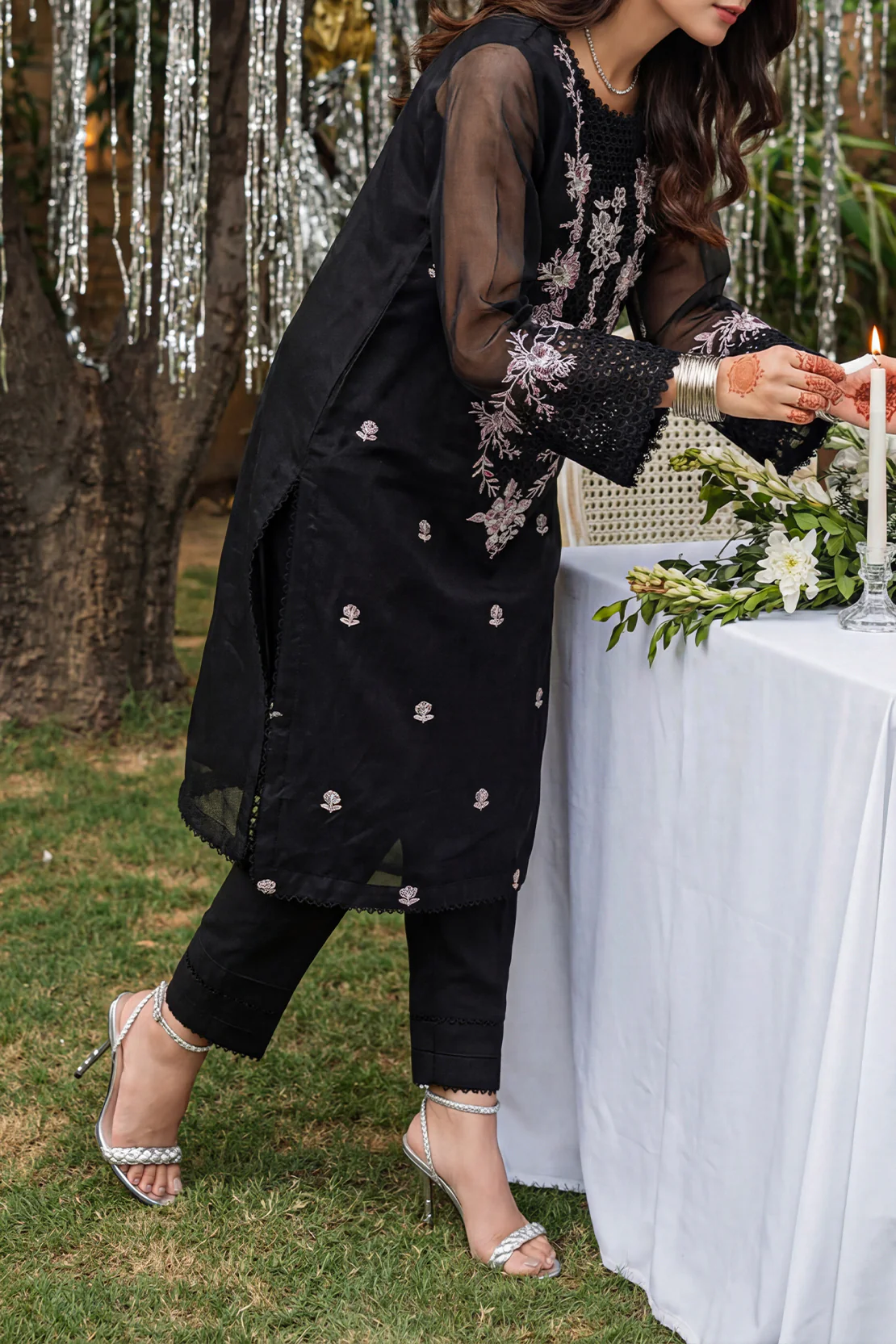 Luxury Pret Embroidered Stitched Organza 3 Piece - Image 4