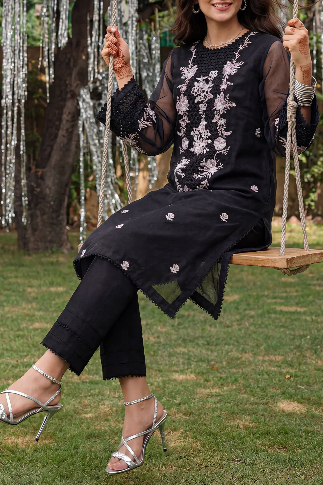 Luxury Pret Embroidered Stitched Organza 3 Piece - Image 5