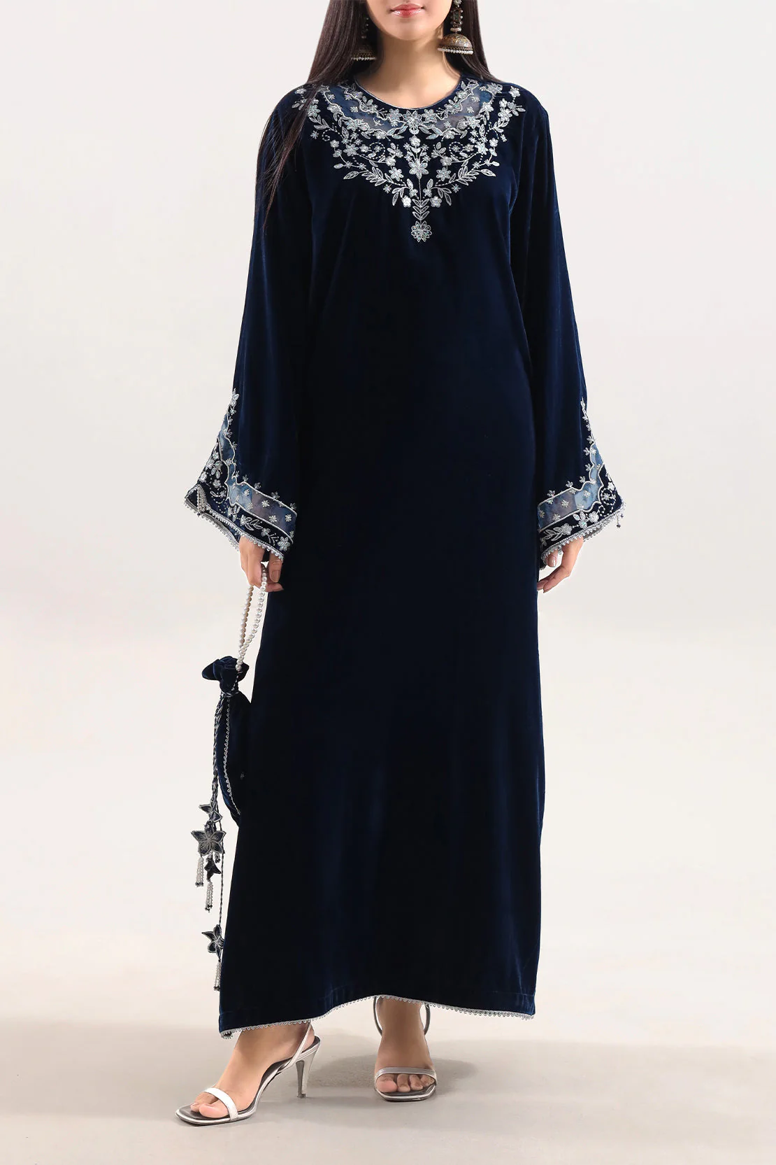 Luxury Pret Embroidered Velvet Shirt
