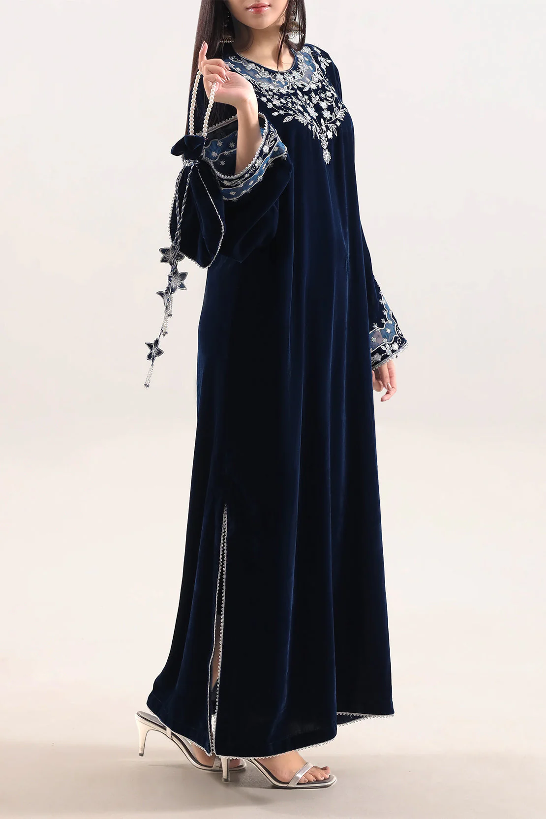 Luxury Pret Embroidered Velvet Shirt - Image 2