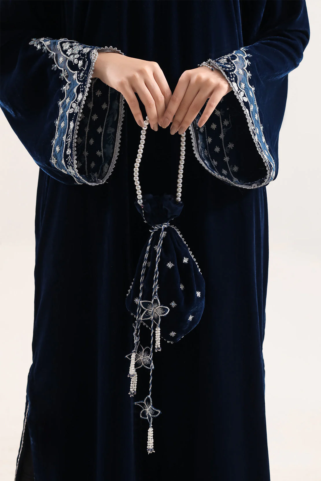 Luxury Pret Embroidered Velvet Shirt - Image 4