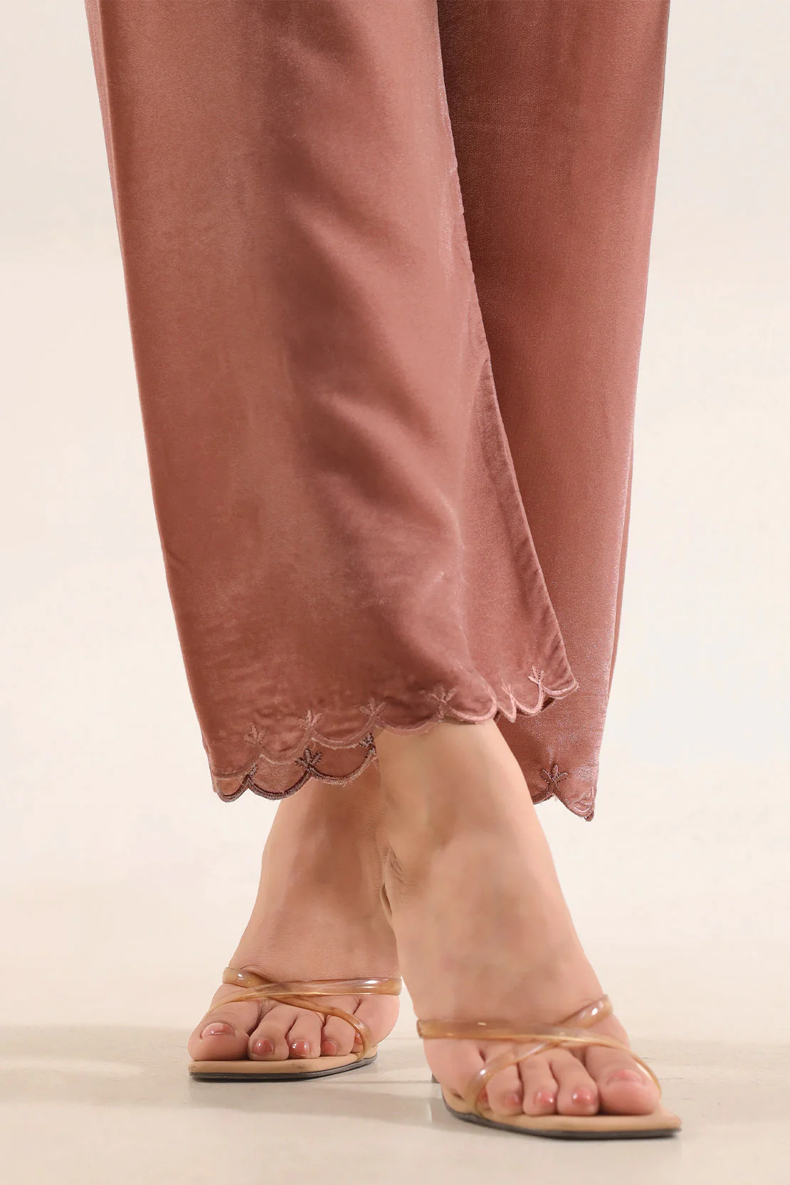 Luxury Pret Embroidered Velvet Stitched (Shirt/Trouser) - Image 5