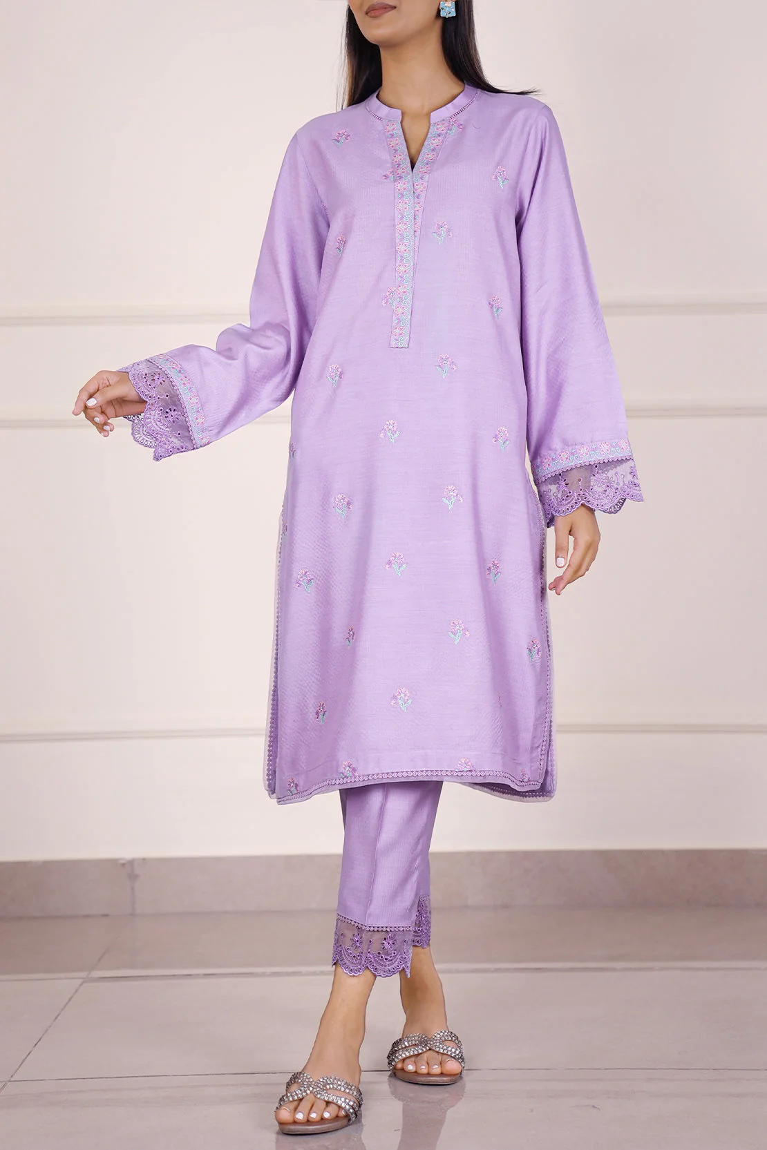 Luxury Pret Embroidered Zari Filament Stitched 2 Piece - Image 3