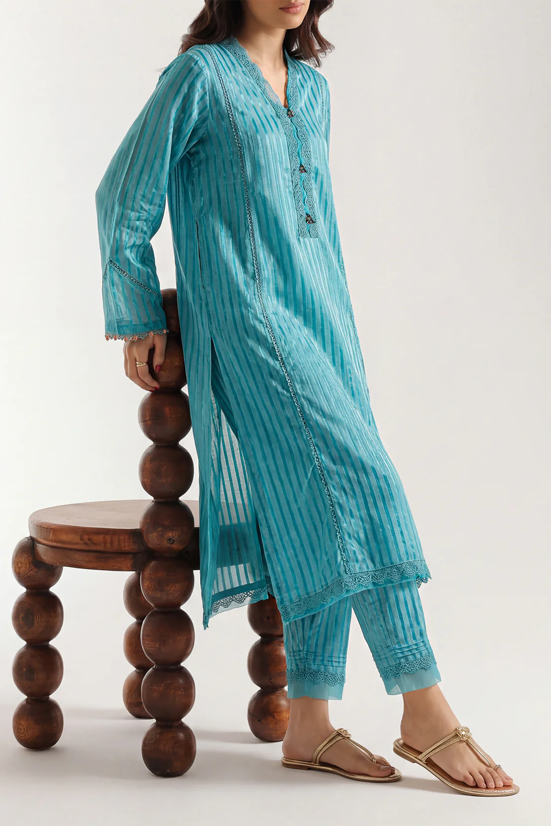 Luxury Pret Embroidered Zari Mesuri Stitched Shirt