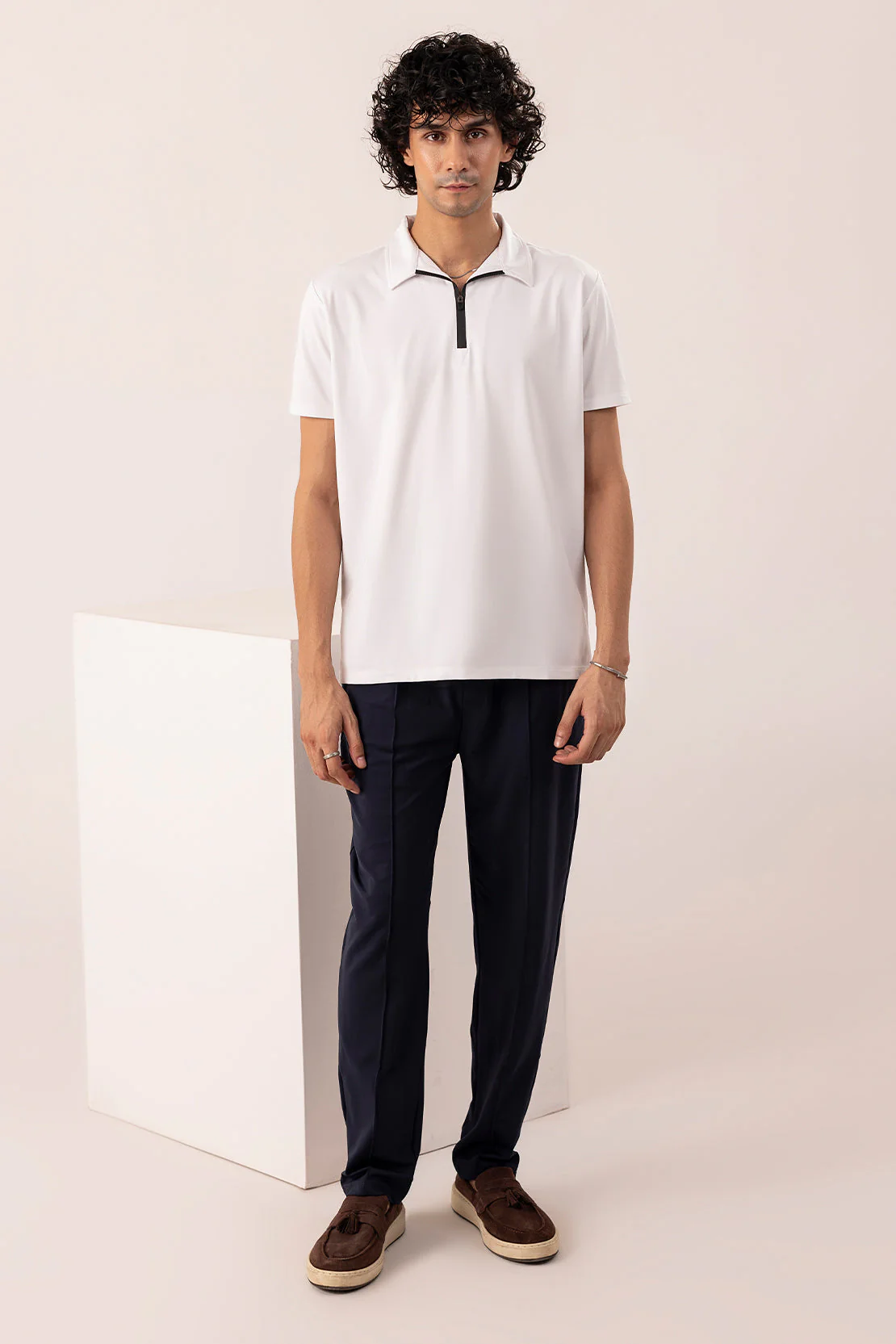 Polo Zip-Up Tee Shirt - Image 3