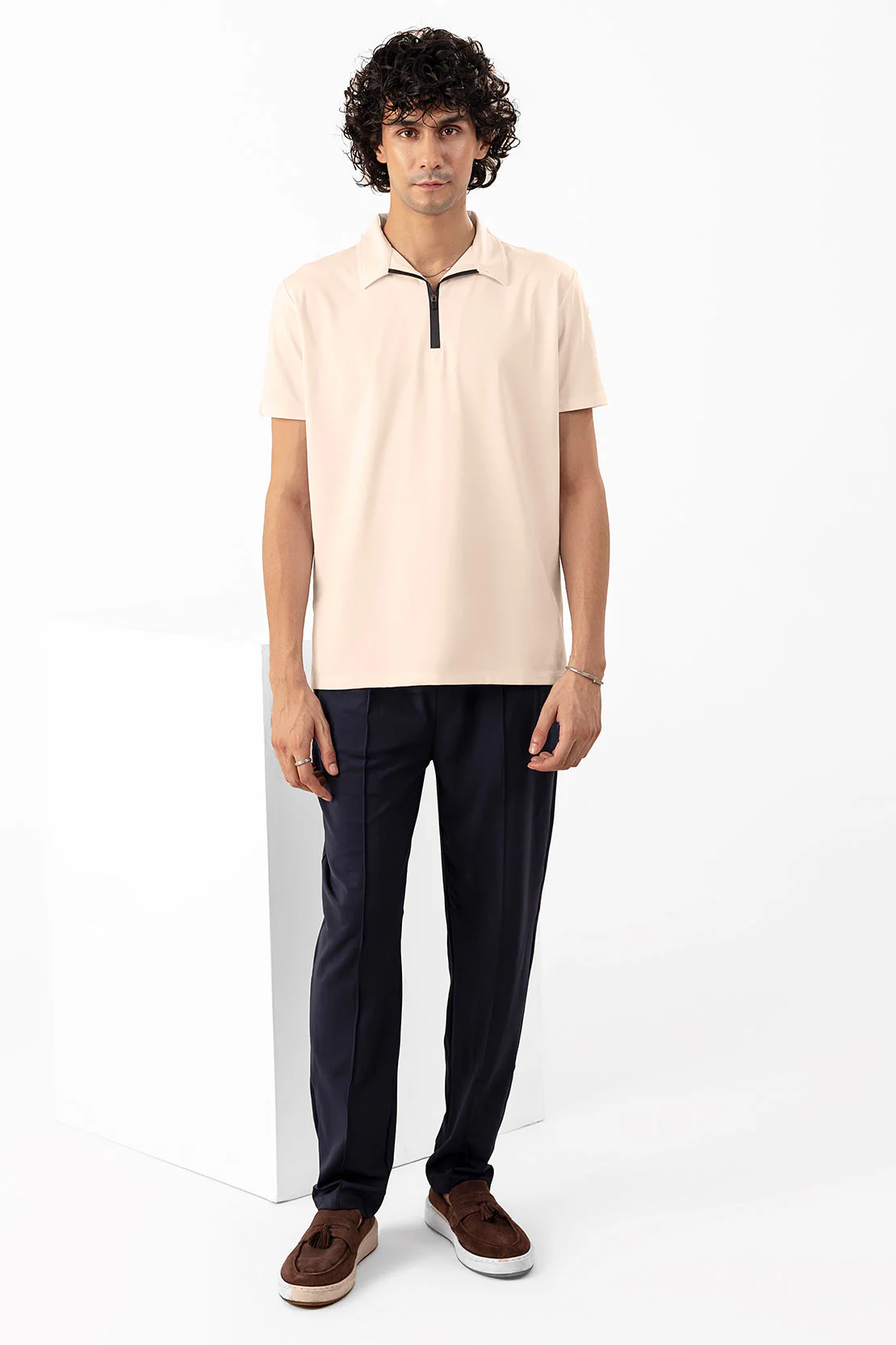 Polo Zip-Up Tee Shirt