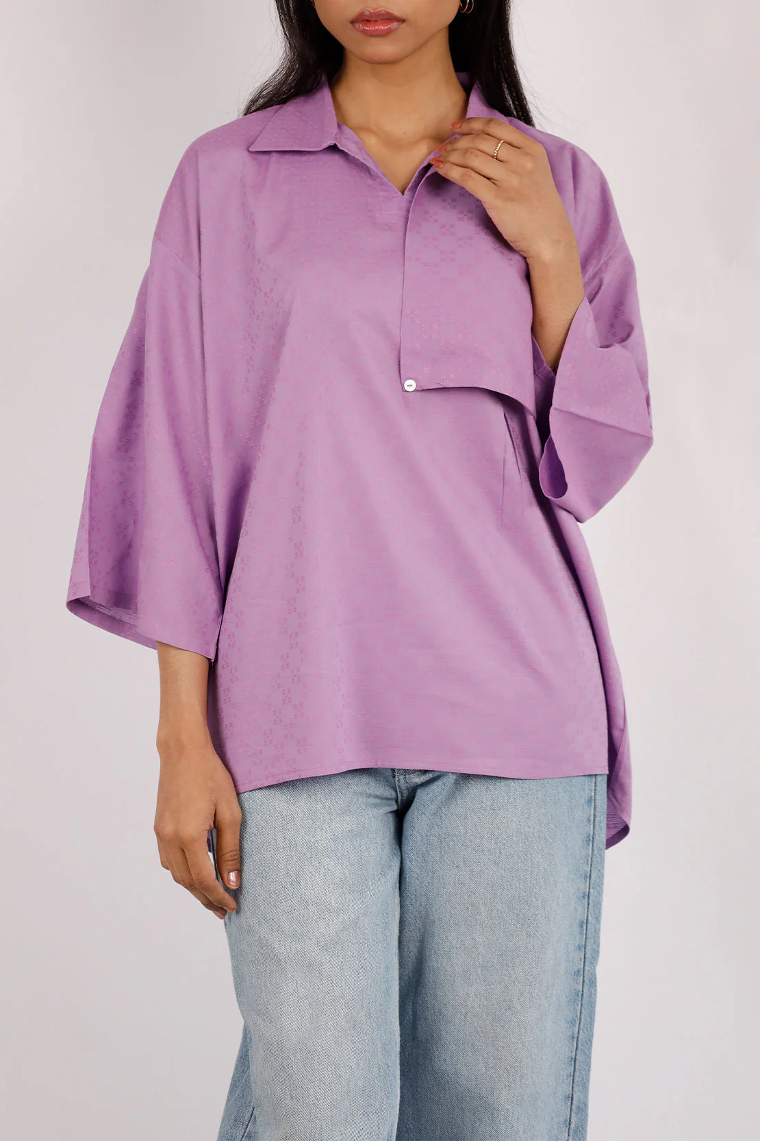 Pret Printed Fusion Top Cotton jacquard 1 piece (Western) - Image 3