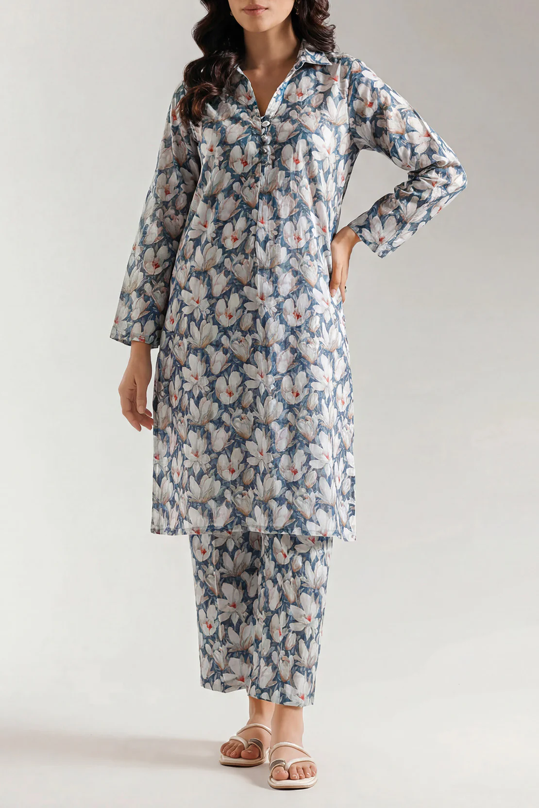 Printed Arabic Lawn Stitched 2 Piece (Shirt/Trouser)