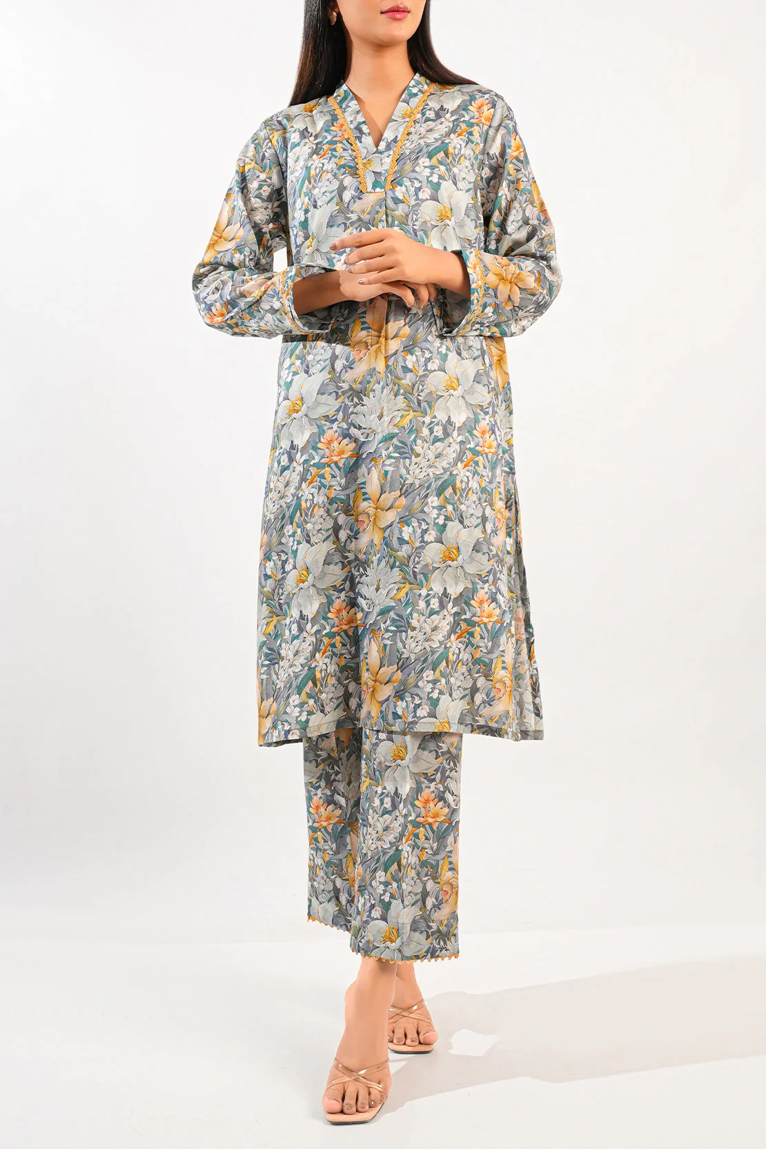 Printed Arabic Lawn Stitched 2 Piece (Shirt/Trouser) - Image 3