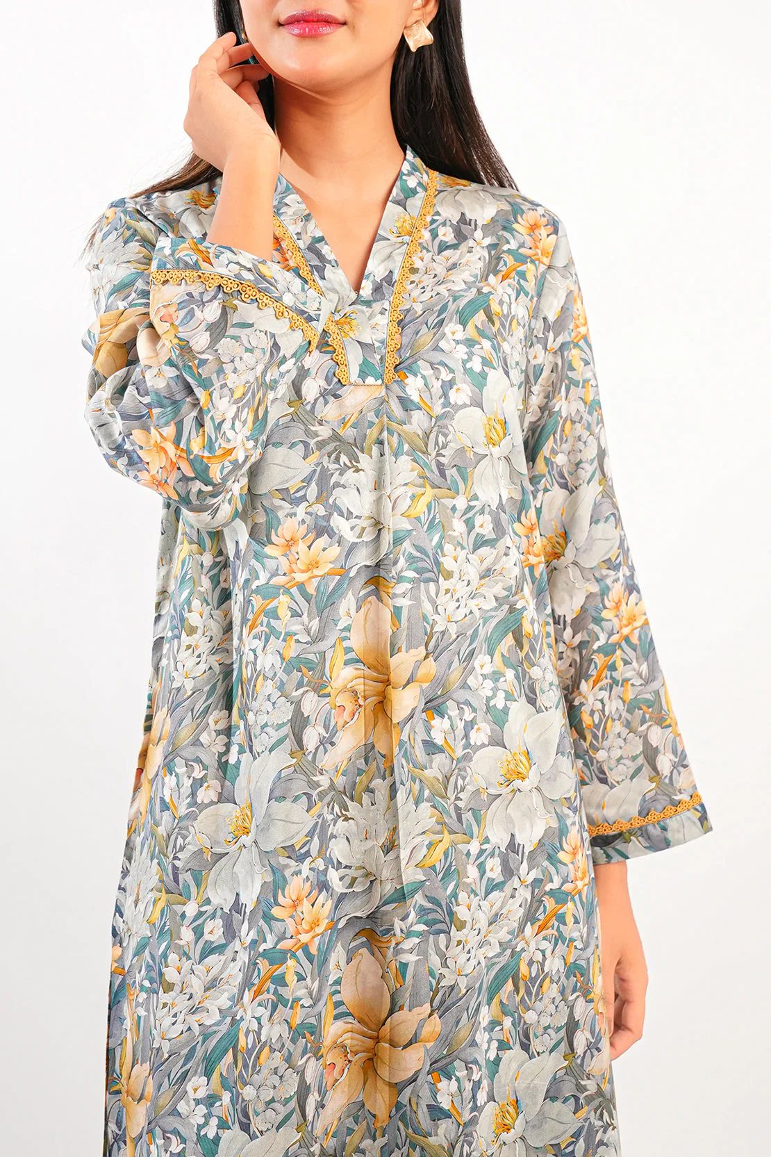 Printed Arabic Lawn Stitched 2 Piece (Shirt/Trouser) - Image 7