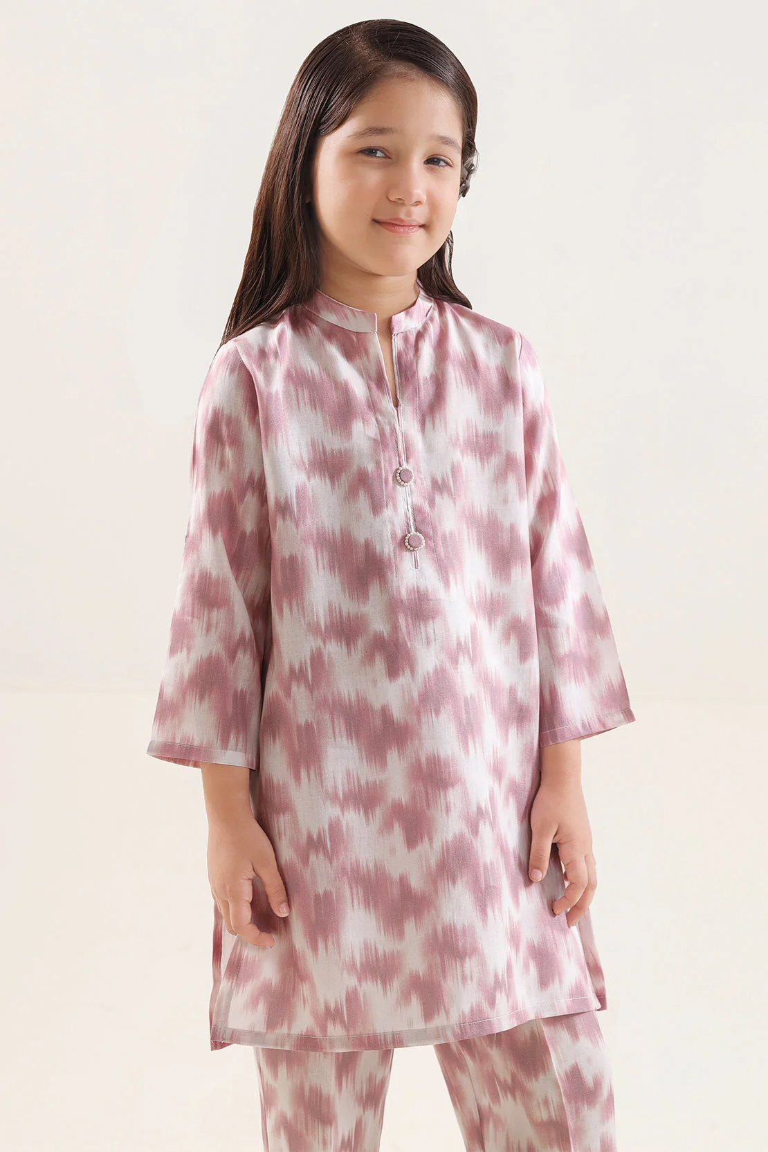 Printed Arabic Lawn Stitched 2 Piece (Shirt/Trouser) For Kids - Image 2