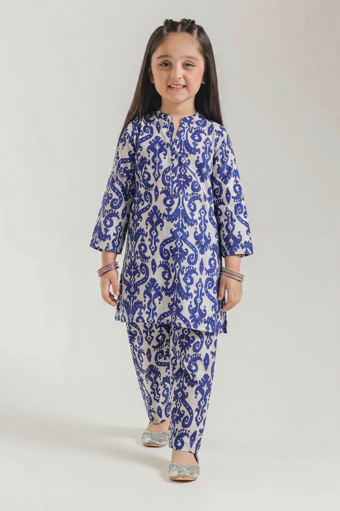 Printed Arabic Lawn Stitched 2 Piece (Shirt/Trouser) For Kids - Image 2