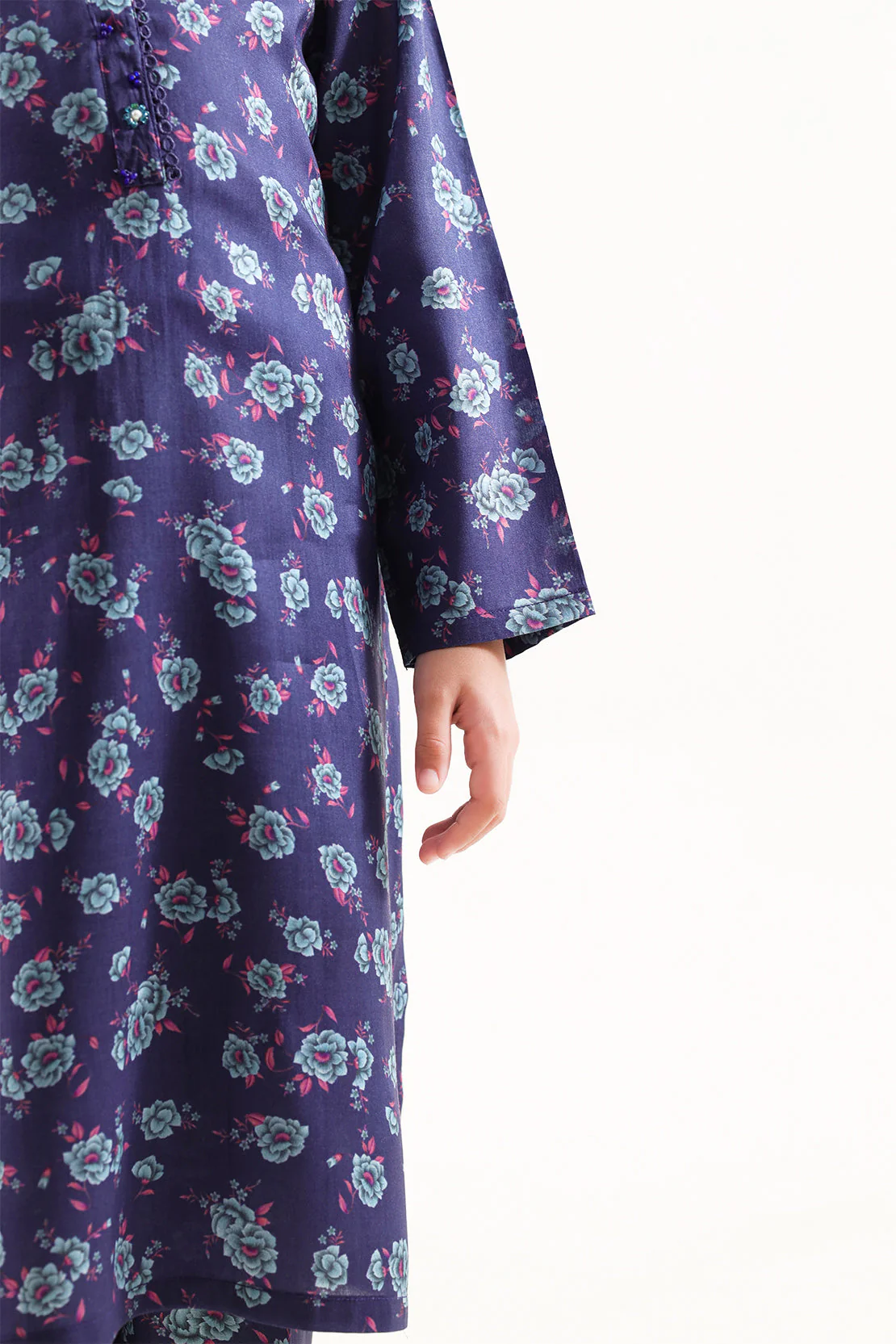 Printed Arabic Lawn Stitched 2 Piece (Shirt/Trouser) For Kids - Image 4